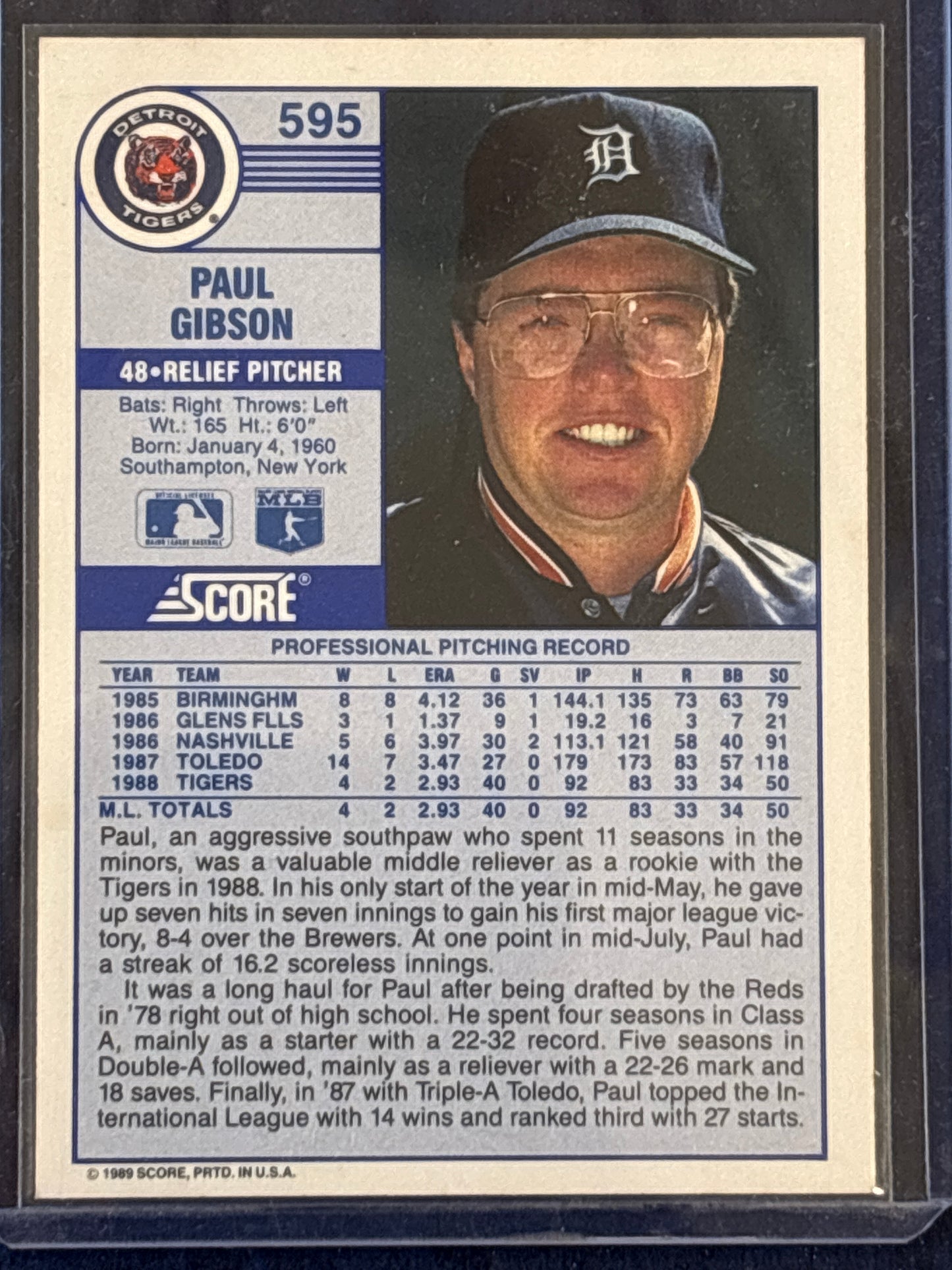 1988. Score Paul Gibson #595