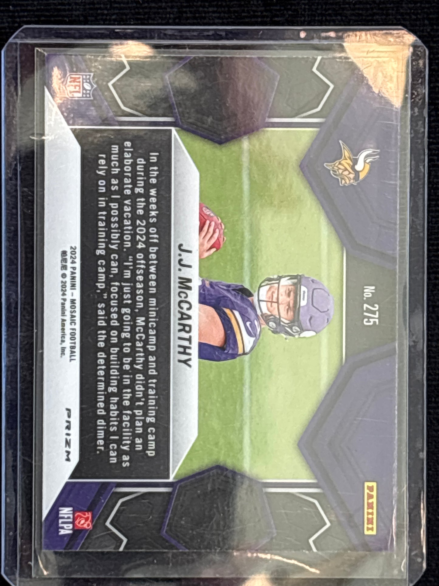 2024 Panini Mosaic NFL Debut J.J. McCarthy #275 Green Mint Rookie RC