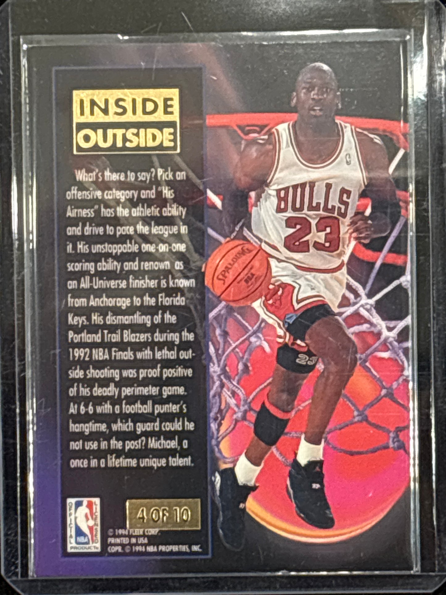 1994 1993-94 Fleer Ultra Inside Outside Michael Jordan #4 of 10 HOF Mint