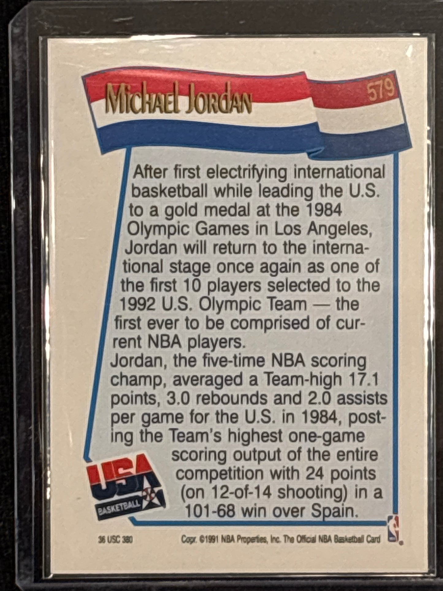 1991-92 Hoops USA Basketball Michael Jordan #579 HOF Mint