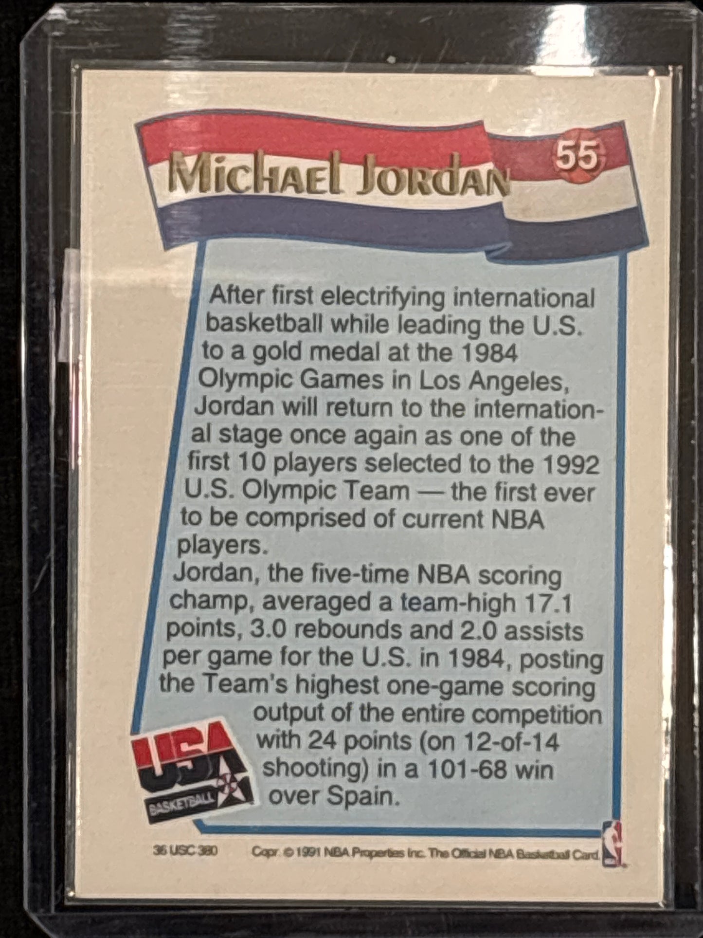 1991 NBA Hoops USA Basketball Michael Jordan #55 HOF Mint