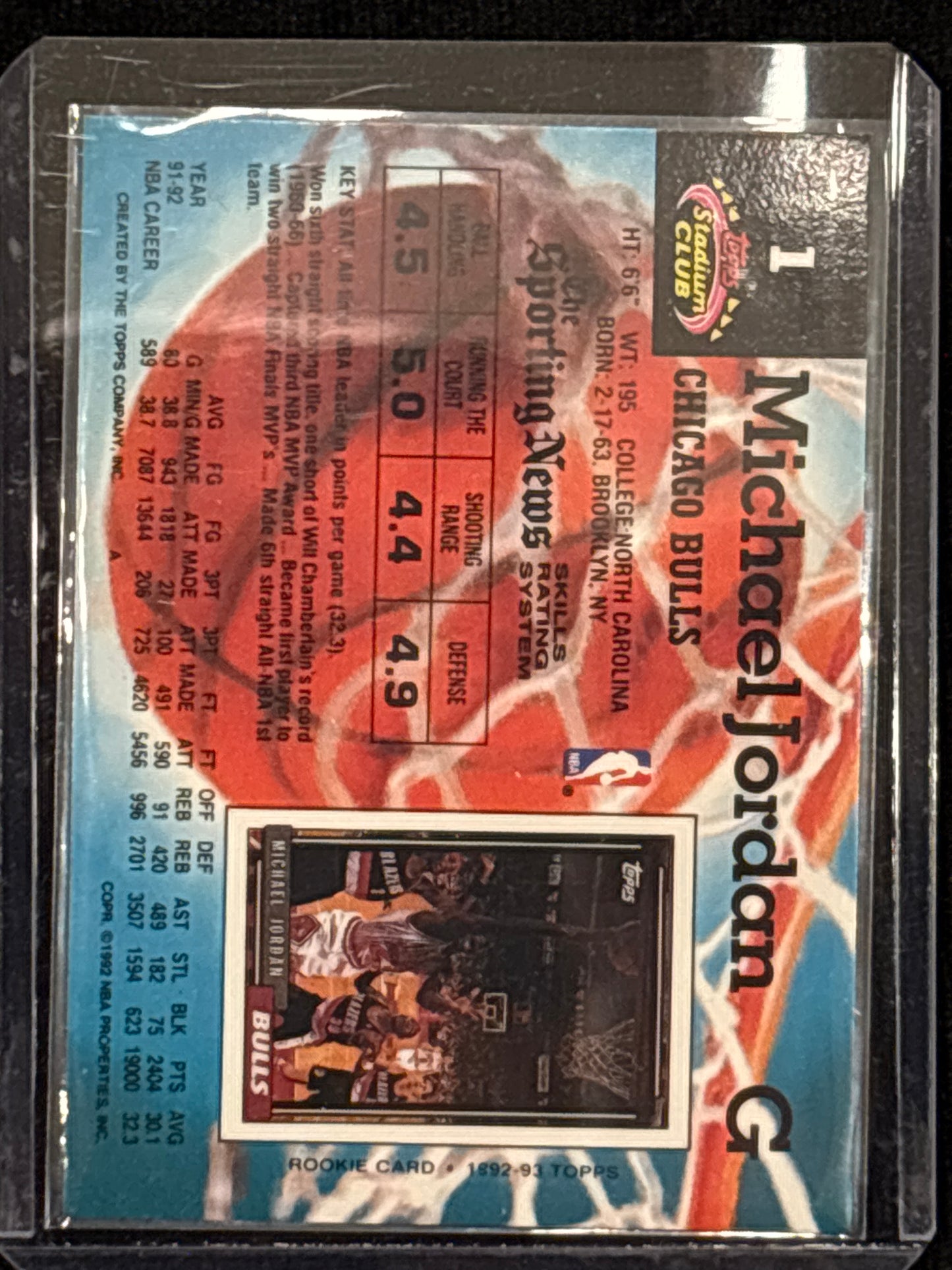 1992-93 Topps Stadium Club Michael Jordan #1 HOF Mint