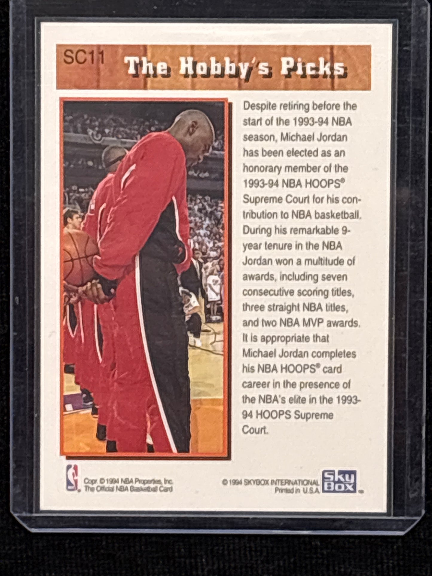 1994 1993-94 SkyBox NBA Hoops Supreme Court Michael Jordan #SC11