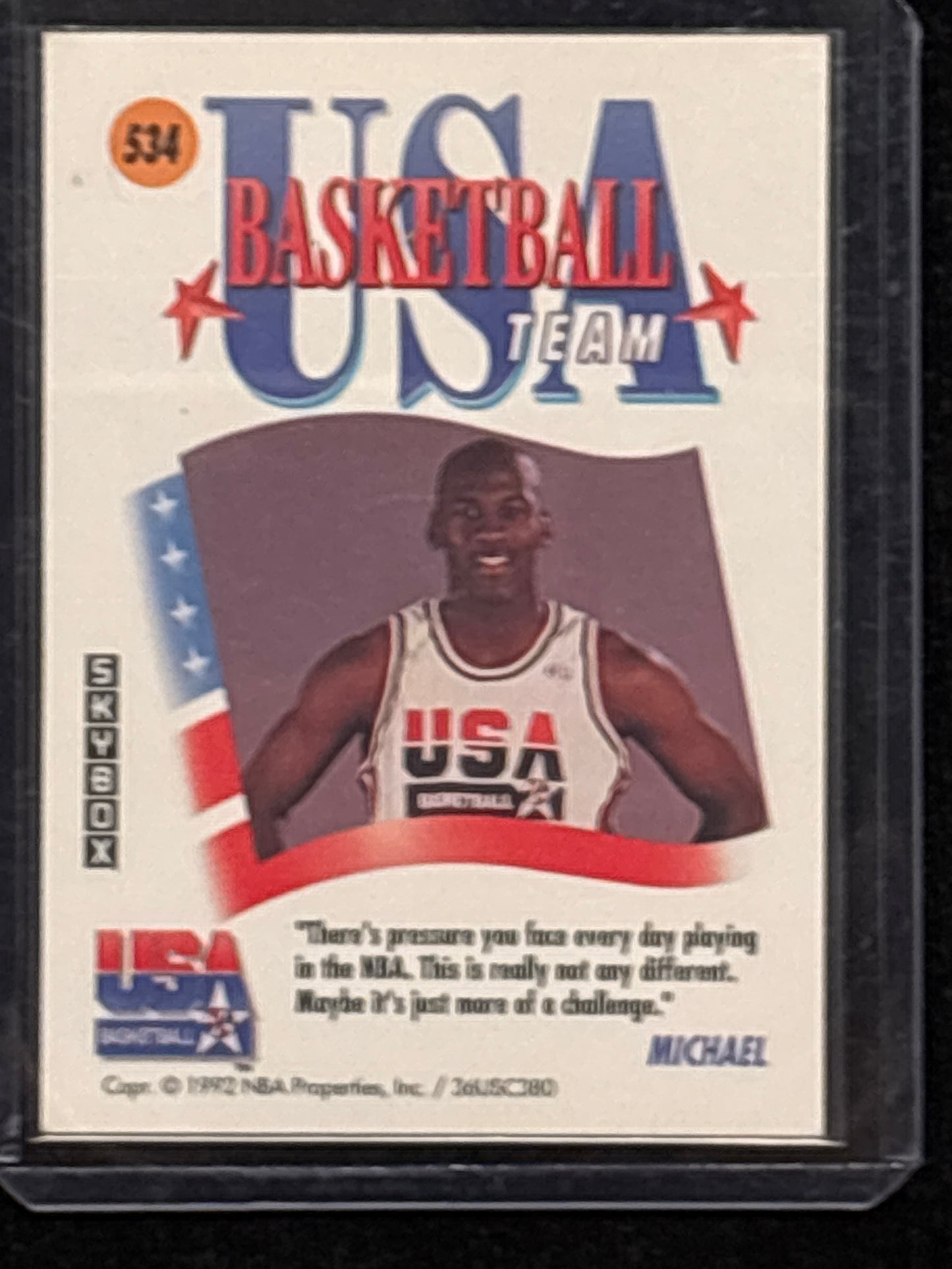 1992 1991-92 SkyBox USA Basketball Michael Jordan #534