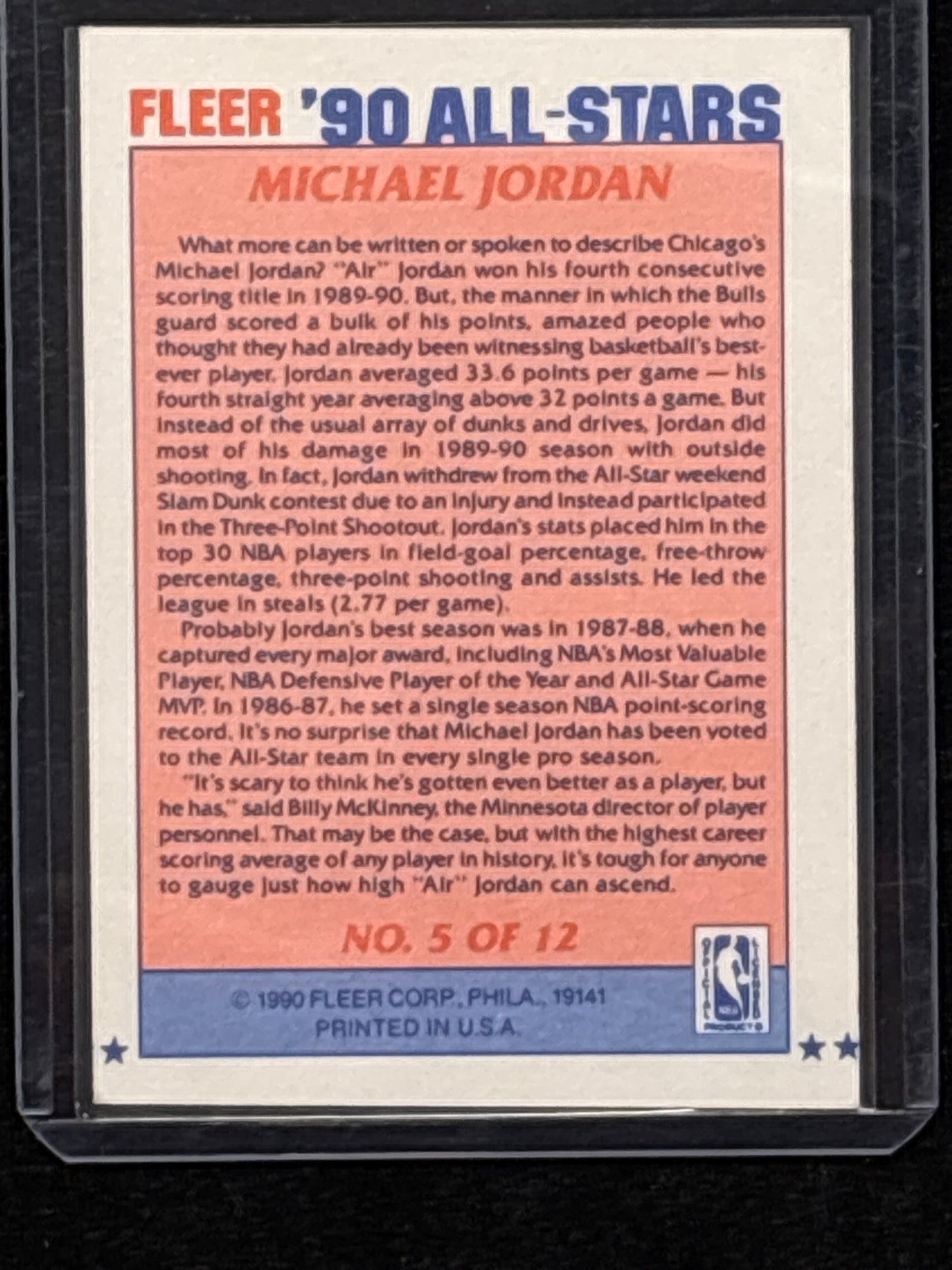 1990 Fleer '90 All-Stars Michael Jordan #5