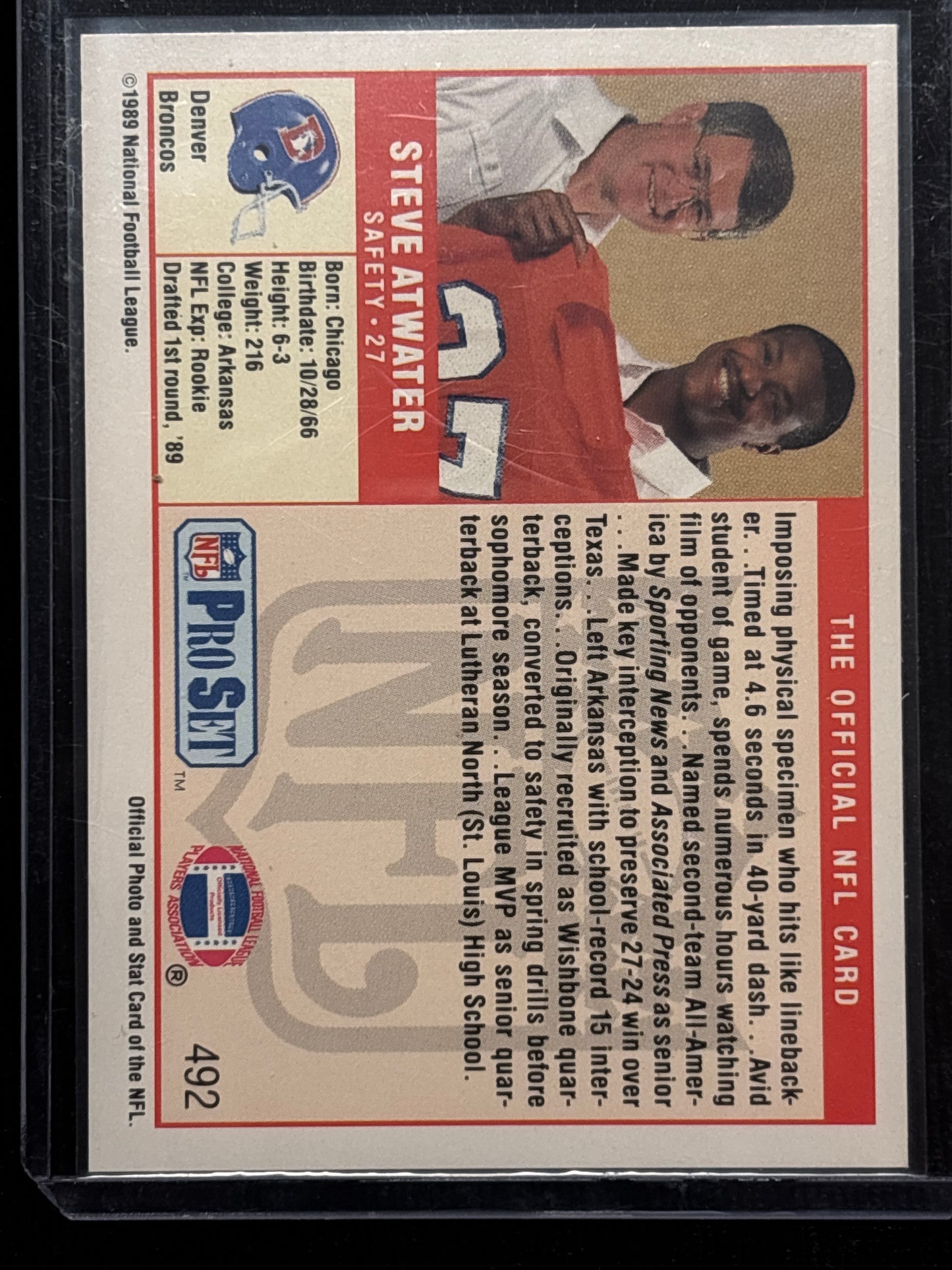 1989 Pro Set Steve Atwater #492