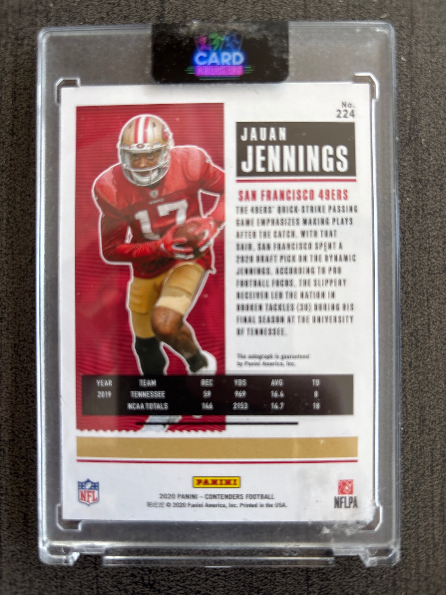 2020 Panini Contenders Football Jauan Jennings #224 RC