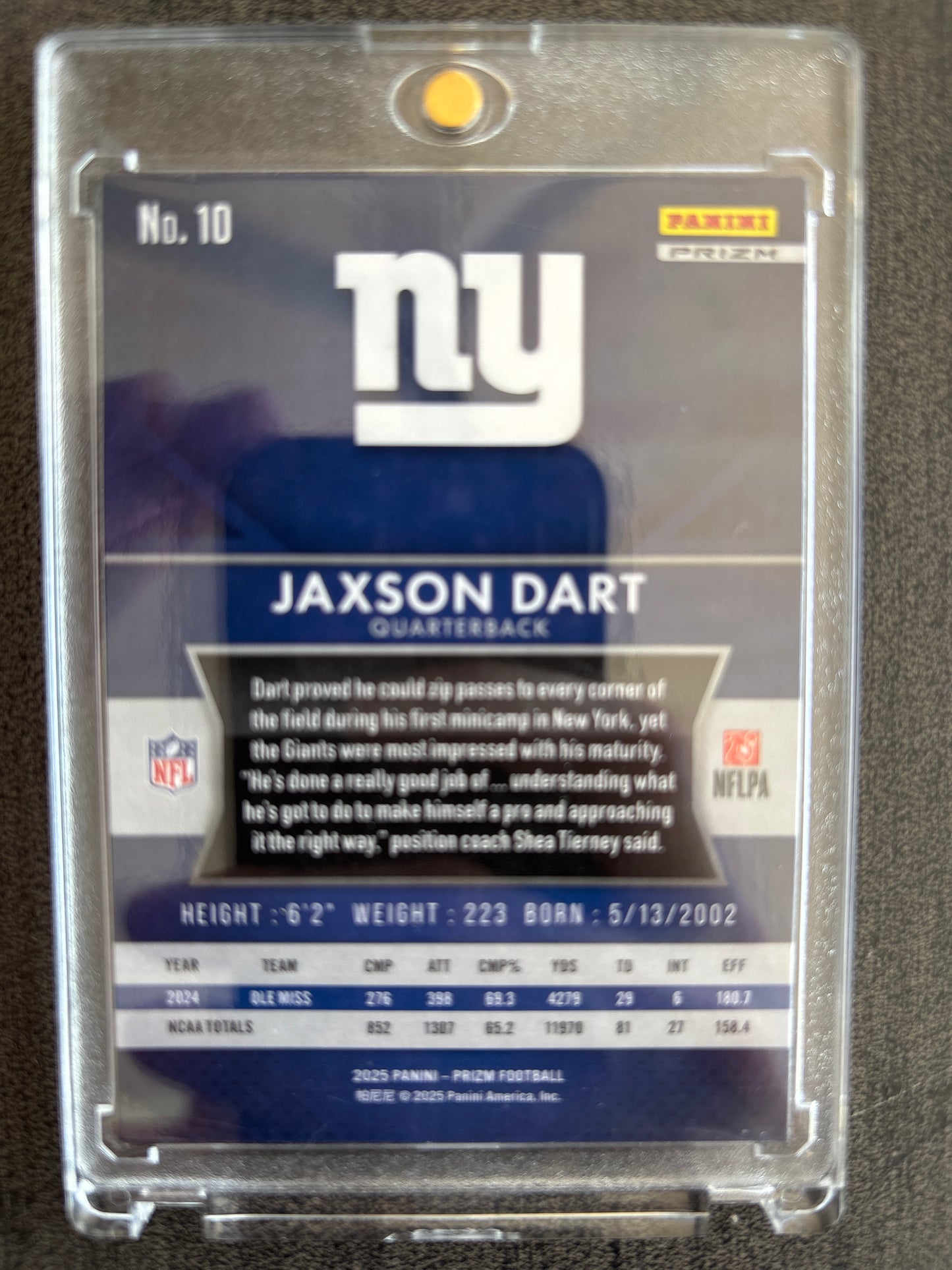 2025 Panini Prizm Jaxson Dart #10 Silver disco RC