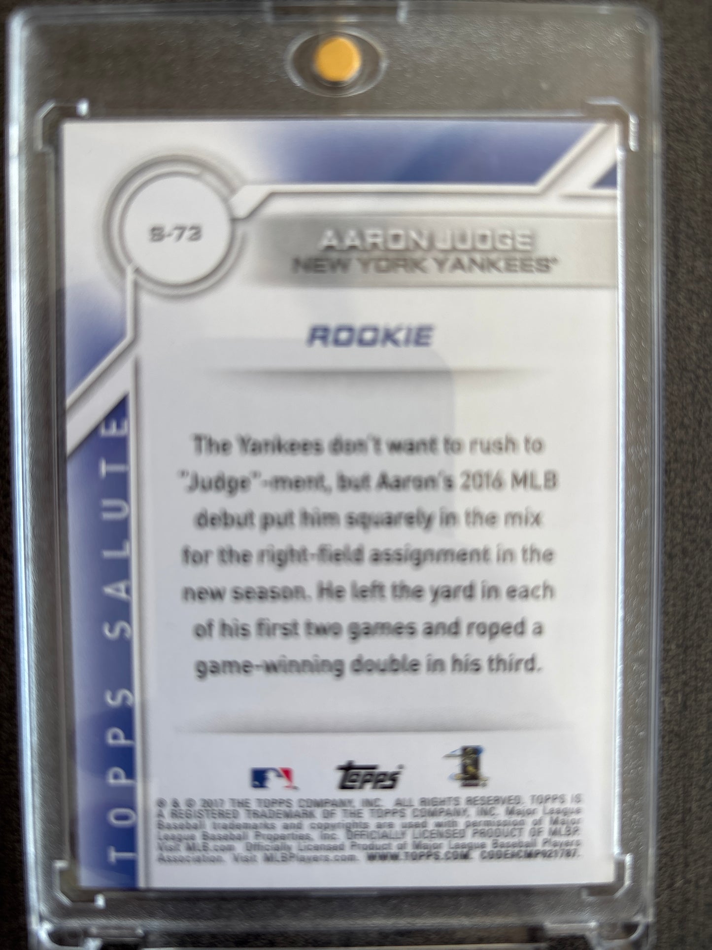 2017 Topps Salute Aaron Judge #S-73
