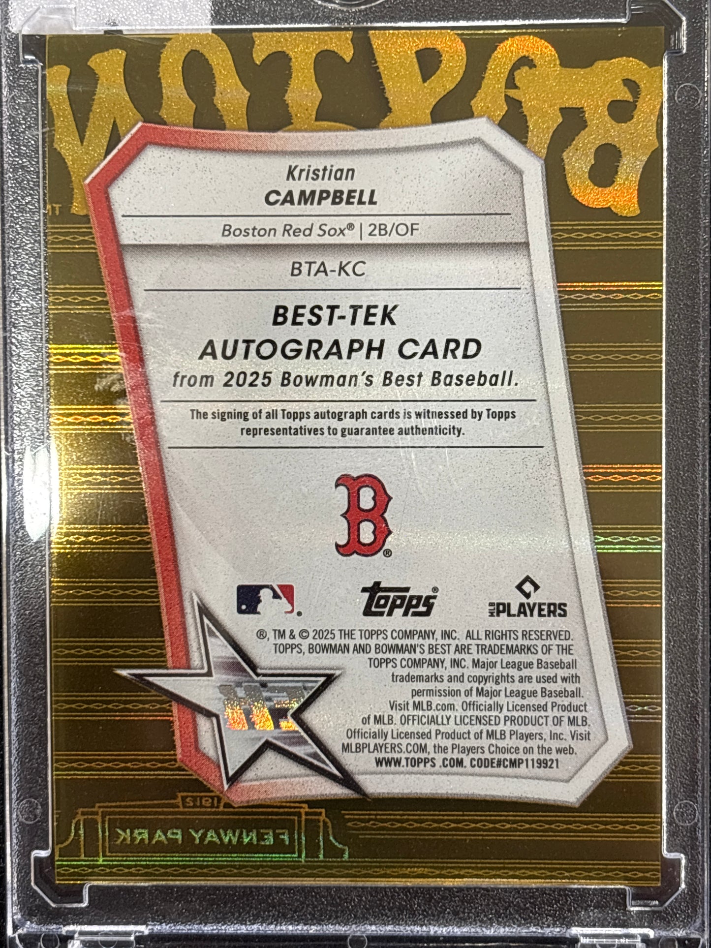2025 Bowman's Best Best-Tek Kristian Campbell #BTA-KC Gold /50 RC