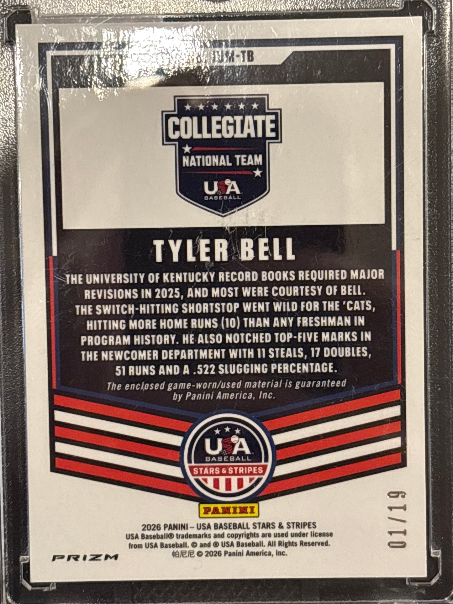 2026 Panini USA Stars Stripes Prizm Tyler Bell #M-TB Team Logo Patch Memorabilia