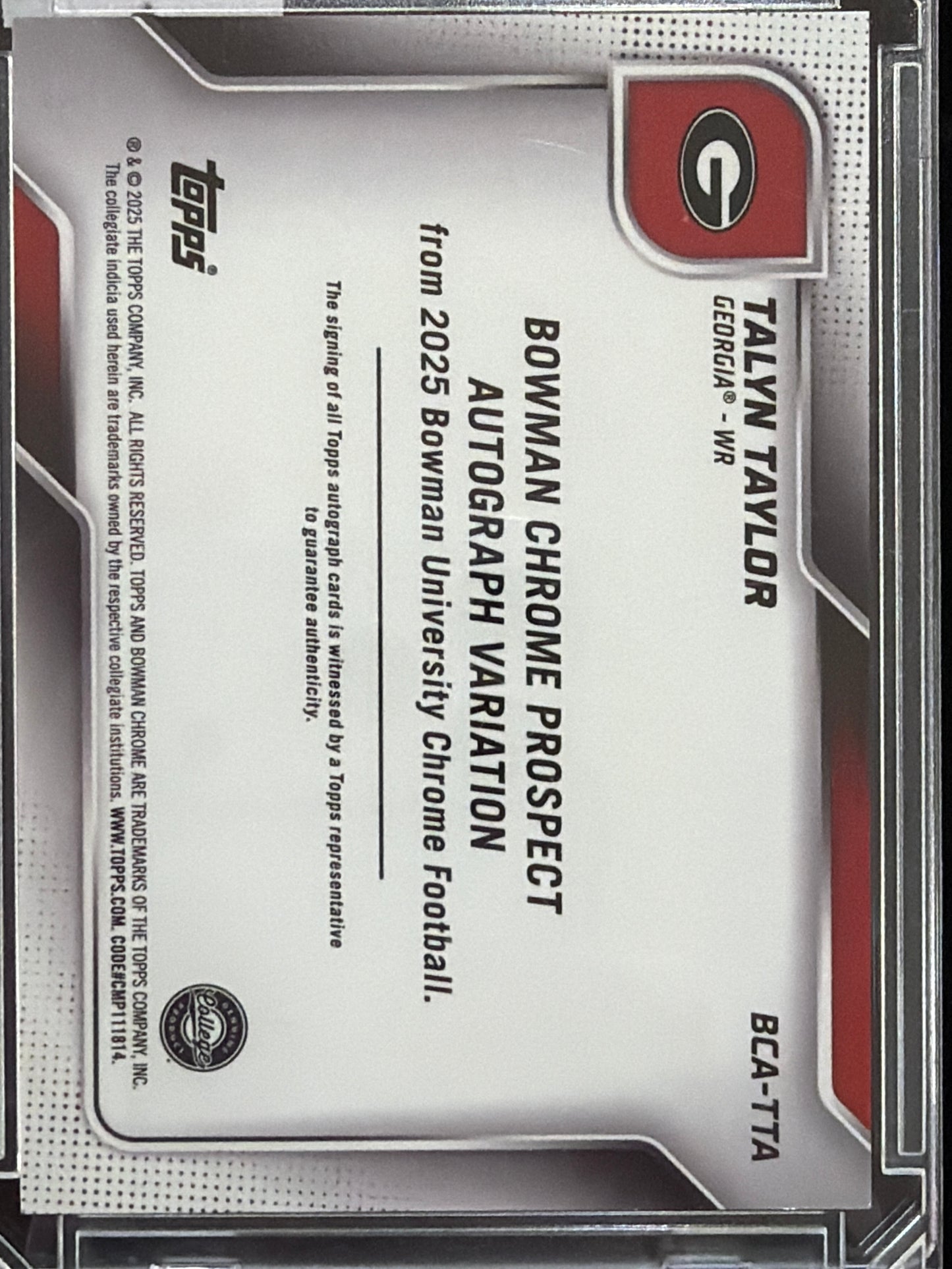2025 Topps Bowman Chrome Talyn Taylor #BCA-TTA Prospect Autograph Variation