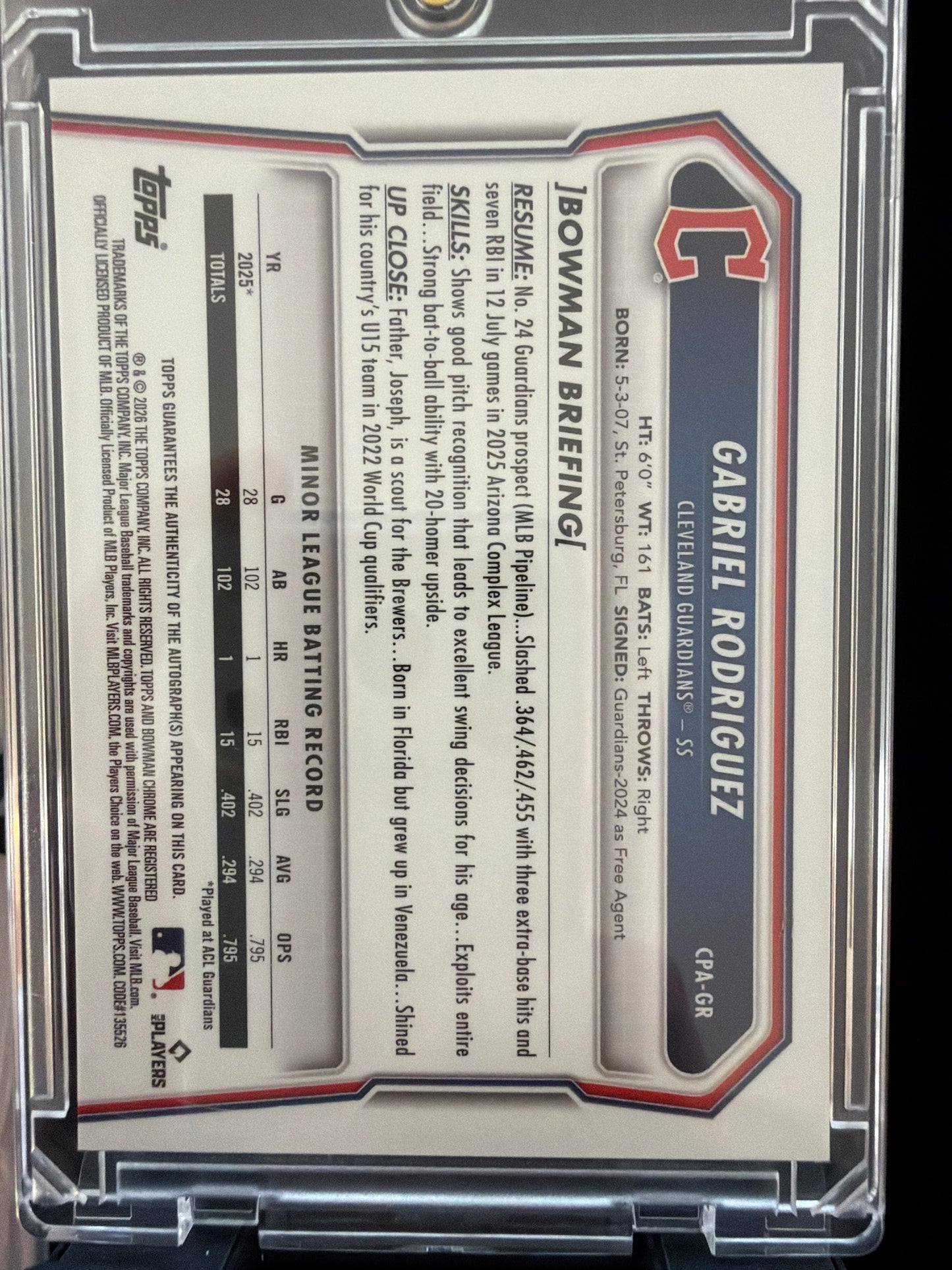 2025 Topps Bowman Chrome Gabriel Rodriguez #CPA-GR