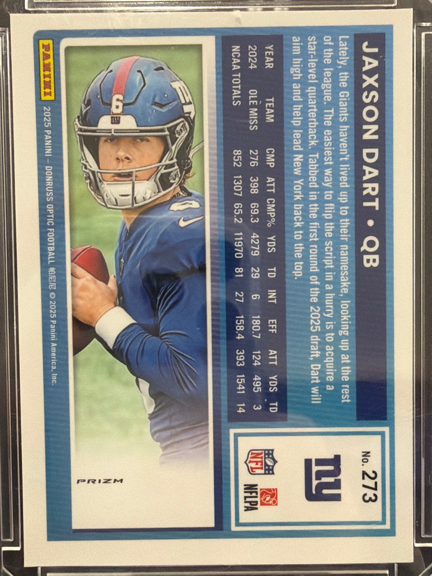 2025 Panini Donruss Optic Jaxson Dart #273 Silver Prizm