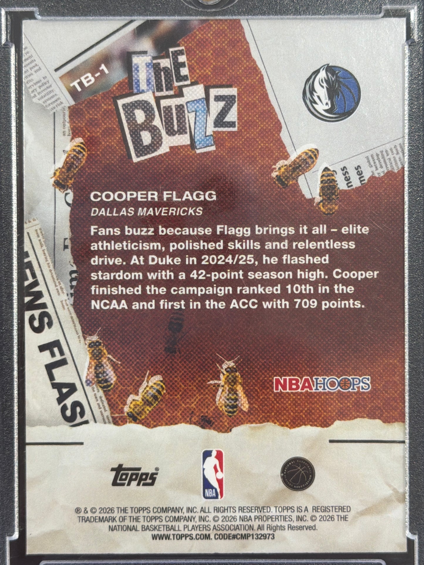 2026 Topps NBA Hoops The Buzz Cooper Flagg #TB-1 Holo RC