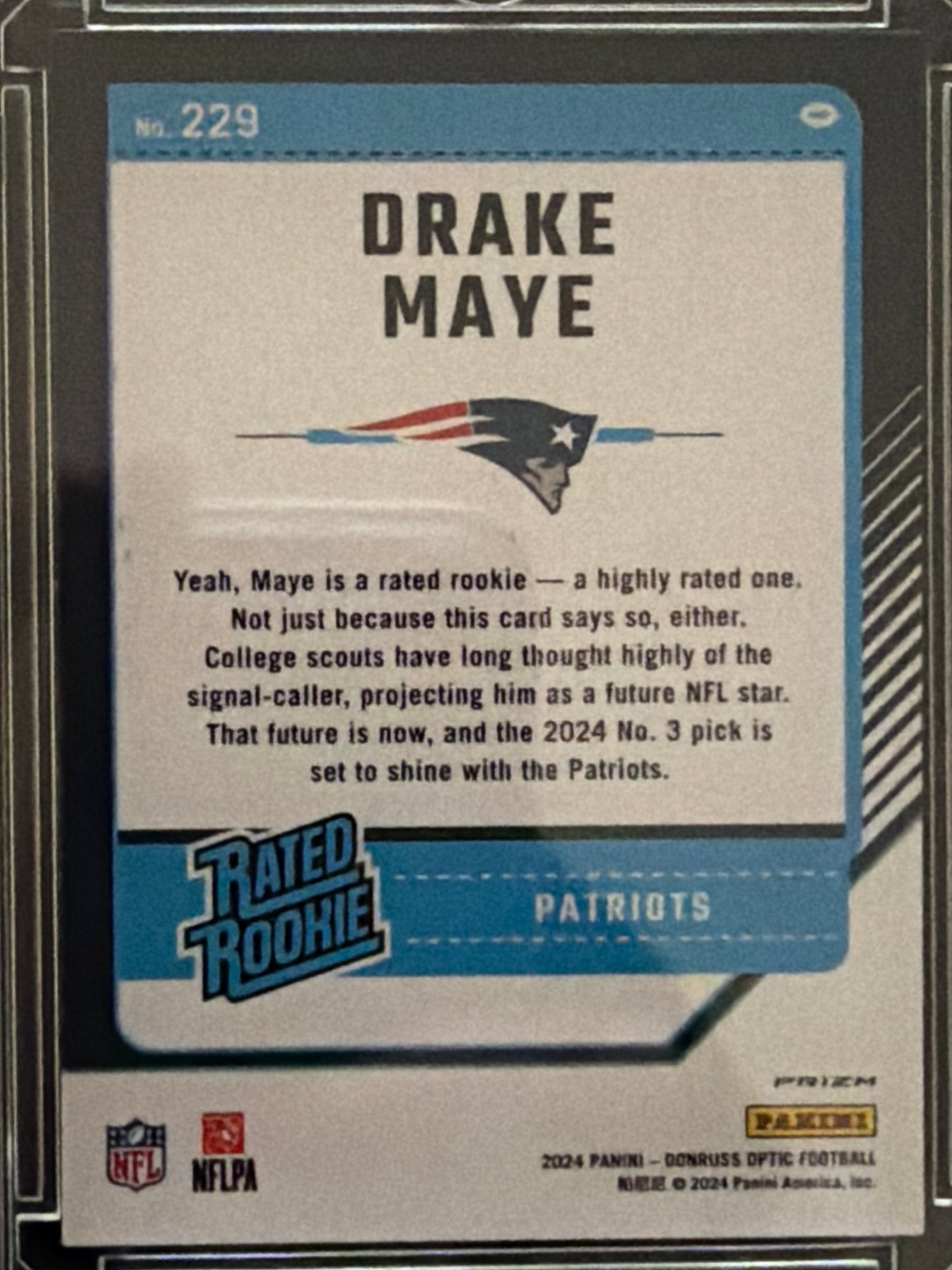 2024 Panini Donruss Optic Drake Maye #229 Pink