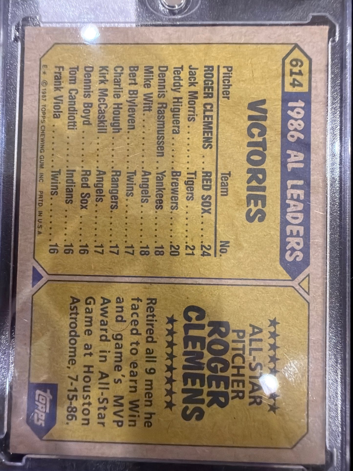 1987 Topps Roger Clemens #614