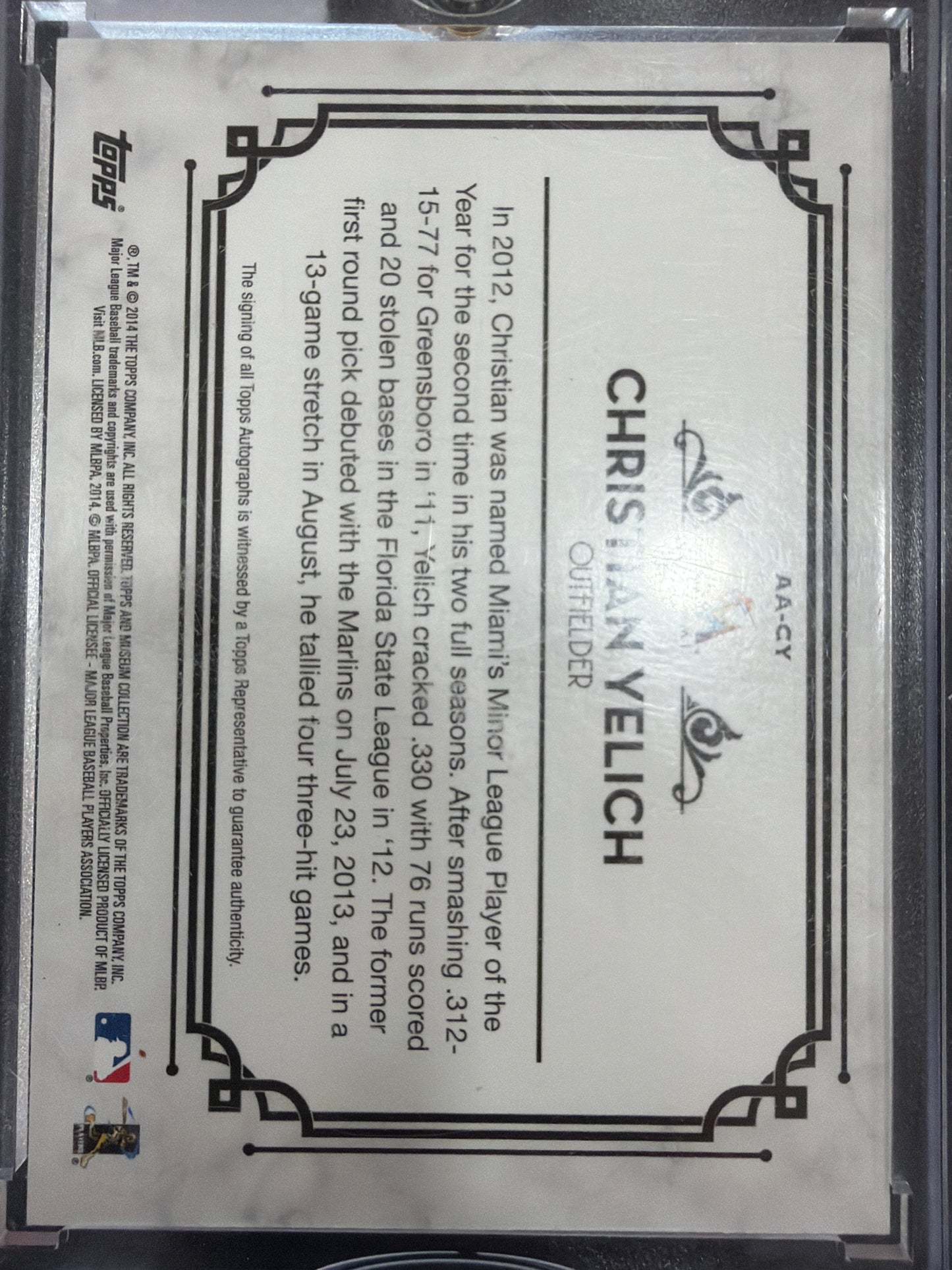 2014 Topps Museum Collection Christian Yelich #AA-CY /399