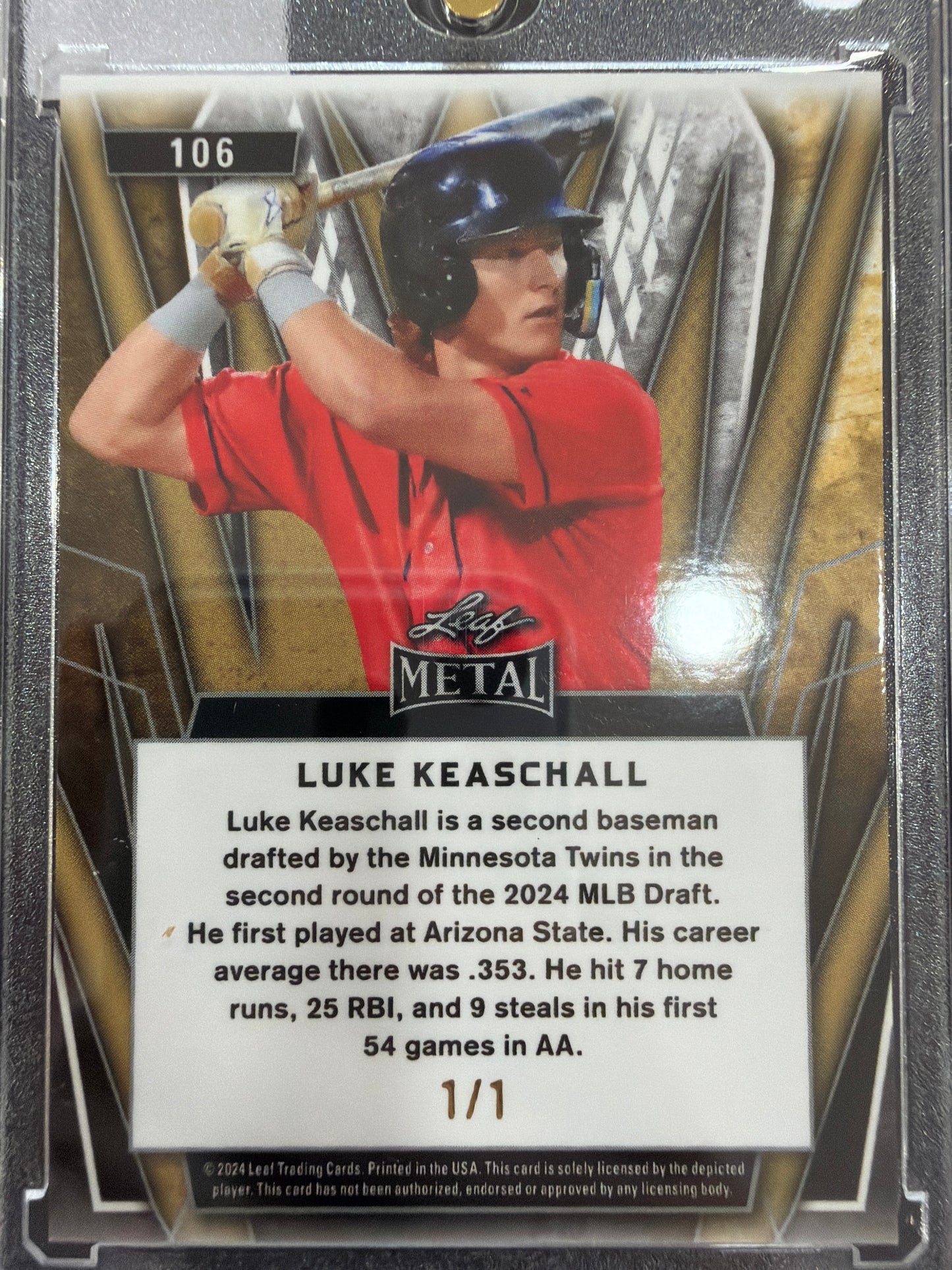 2024 Leaf Metal Luke Keaschall #106 1/1 /1