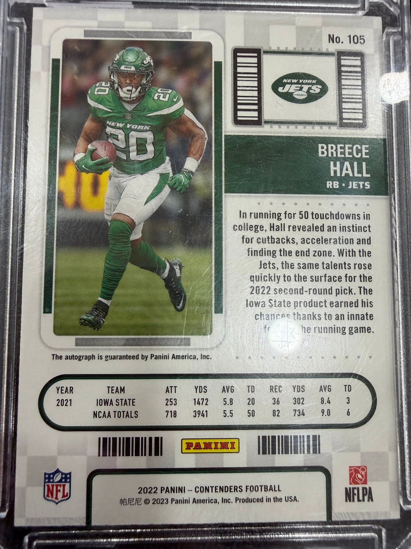2023 Panini Contenders Football Rookie Ticket Breece Hall #105 RC