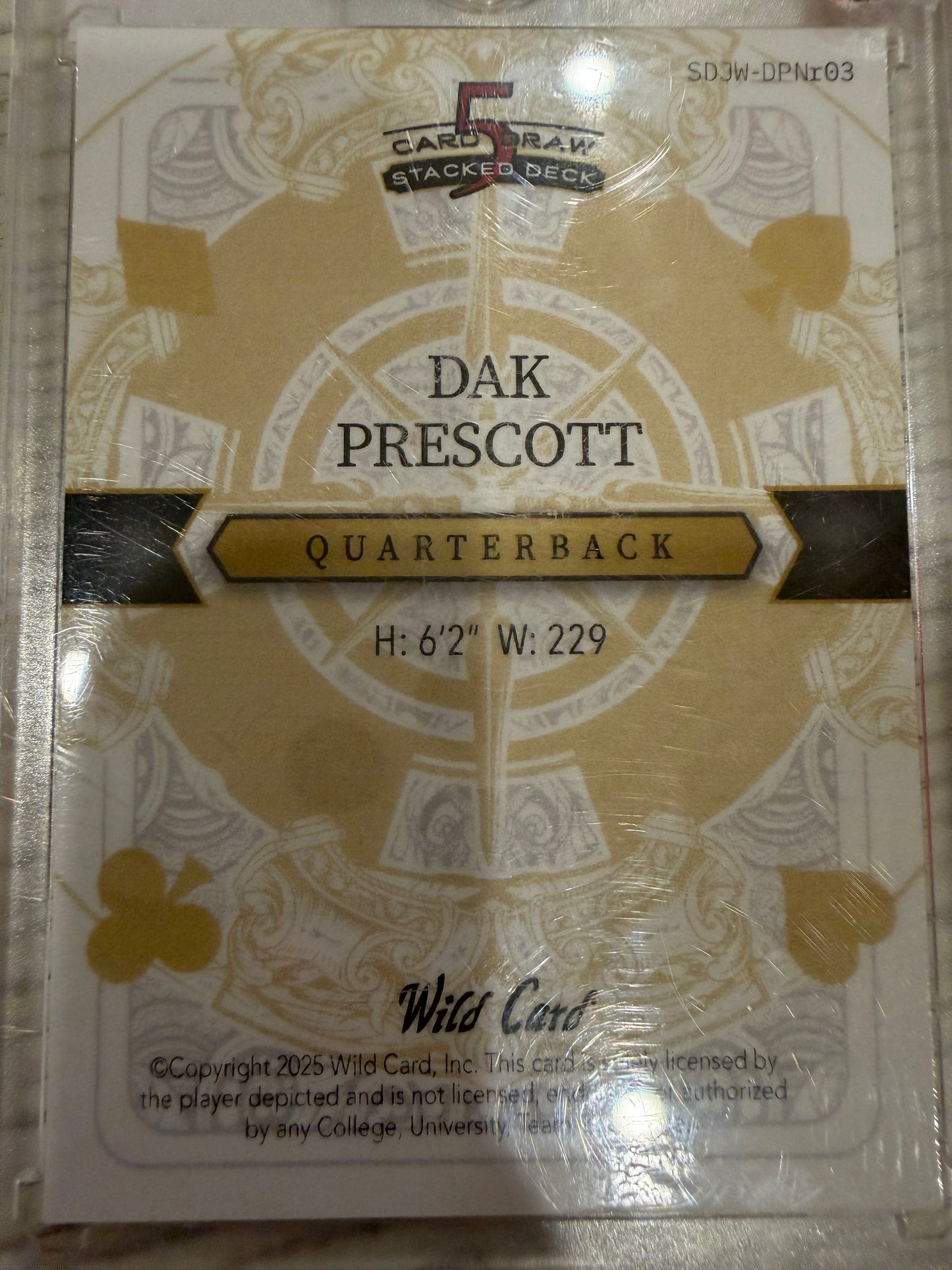 2025 Wild Card 5 Card Draw Stacked Deck Joker Dak Prescott #SDJW-DPNr03 /1
