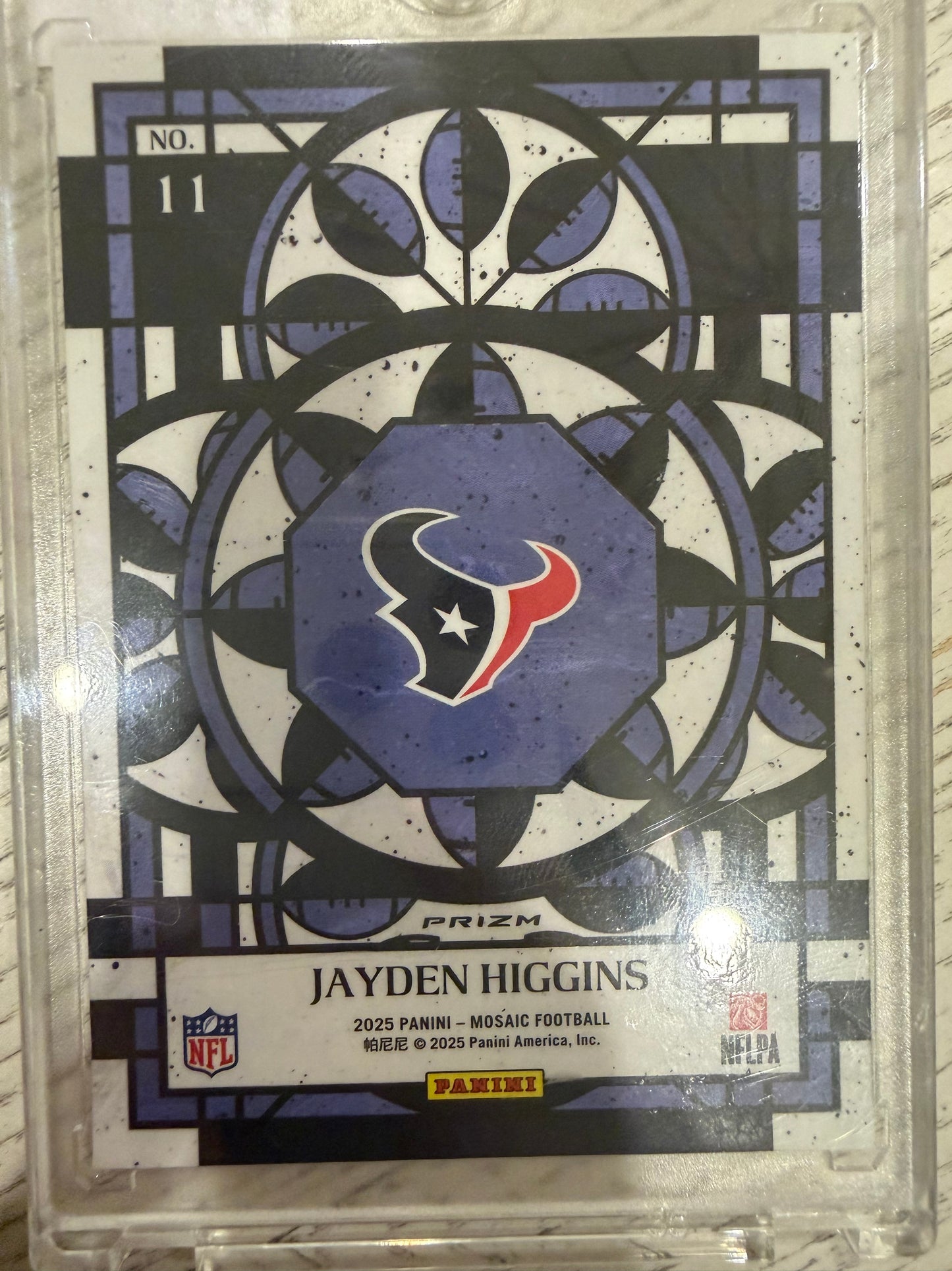 2025 Panini Mosaic Prizm Stained Glass Jayden Higgins #11 RC