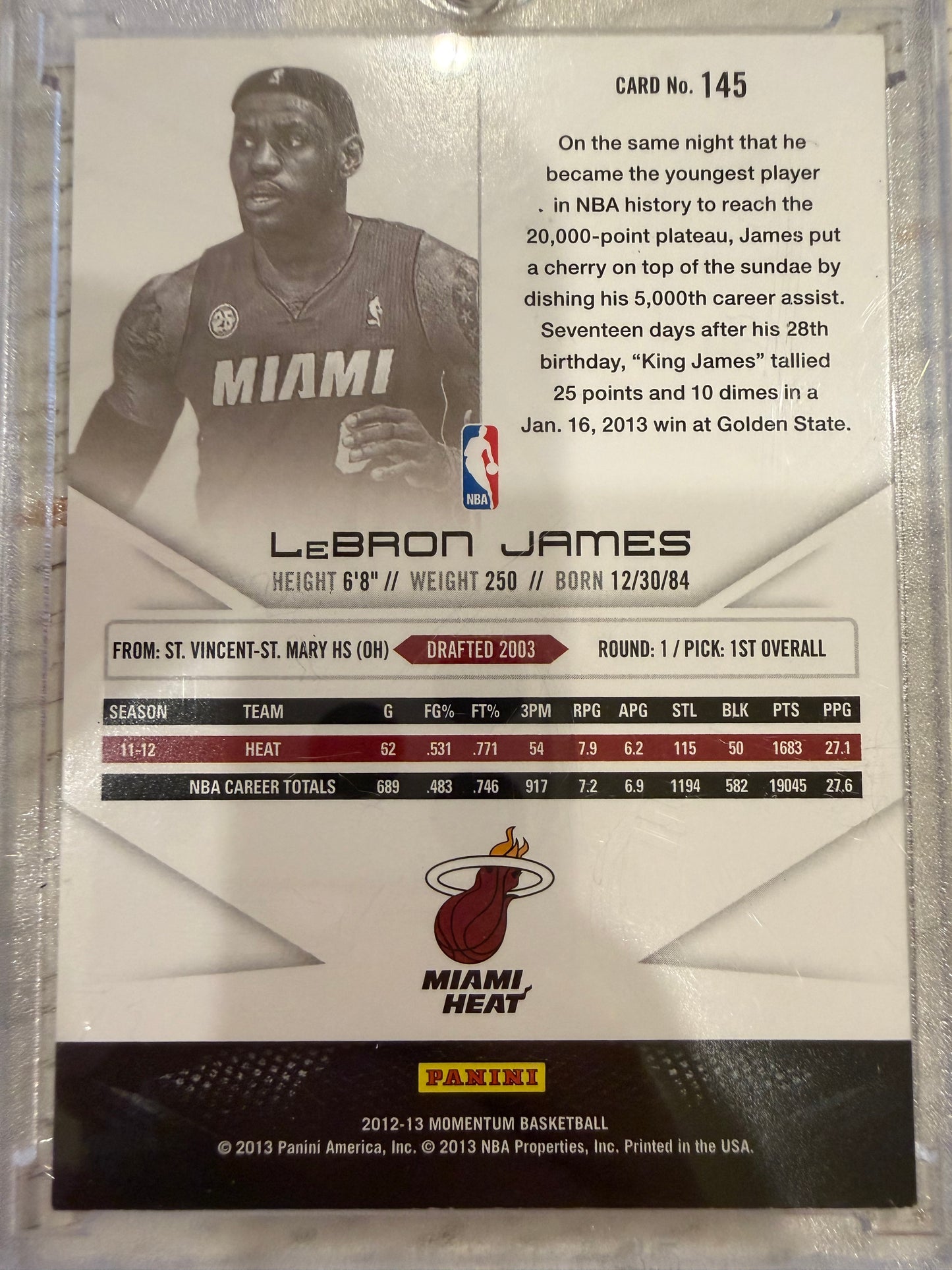 2013 Panini Momentum LeBron James #145
