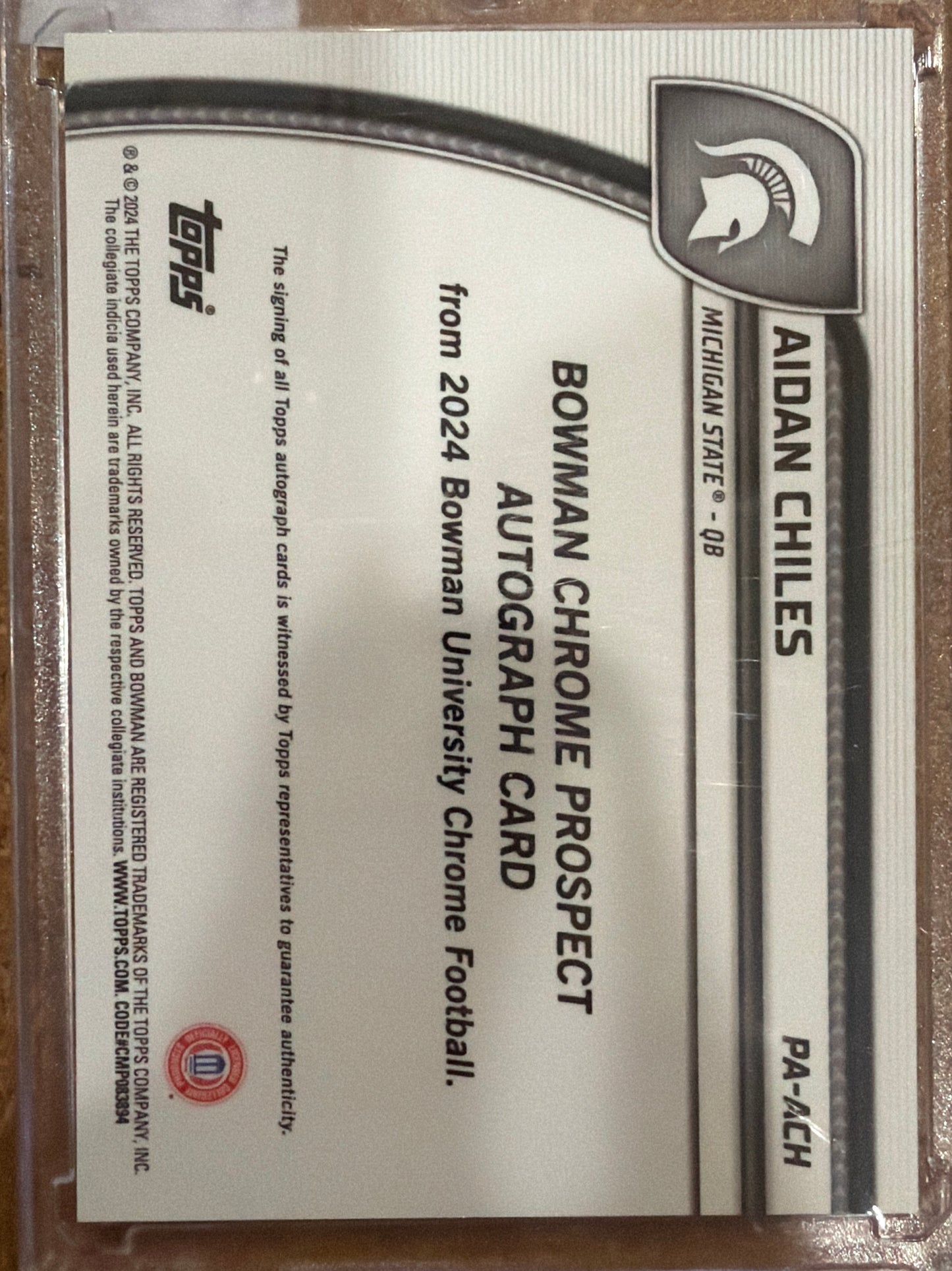 2024 Bowman University Chrome Football Aidan Chiles #PA-ACH Yellow Refractor