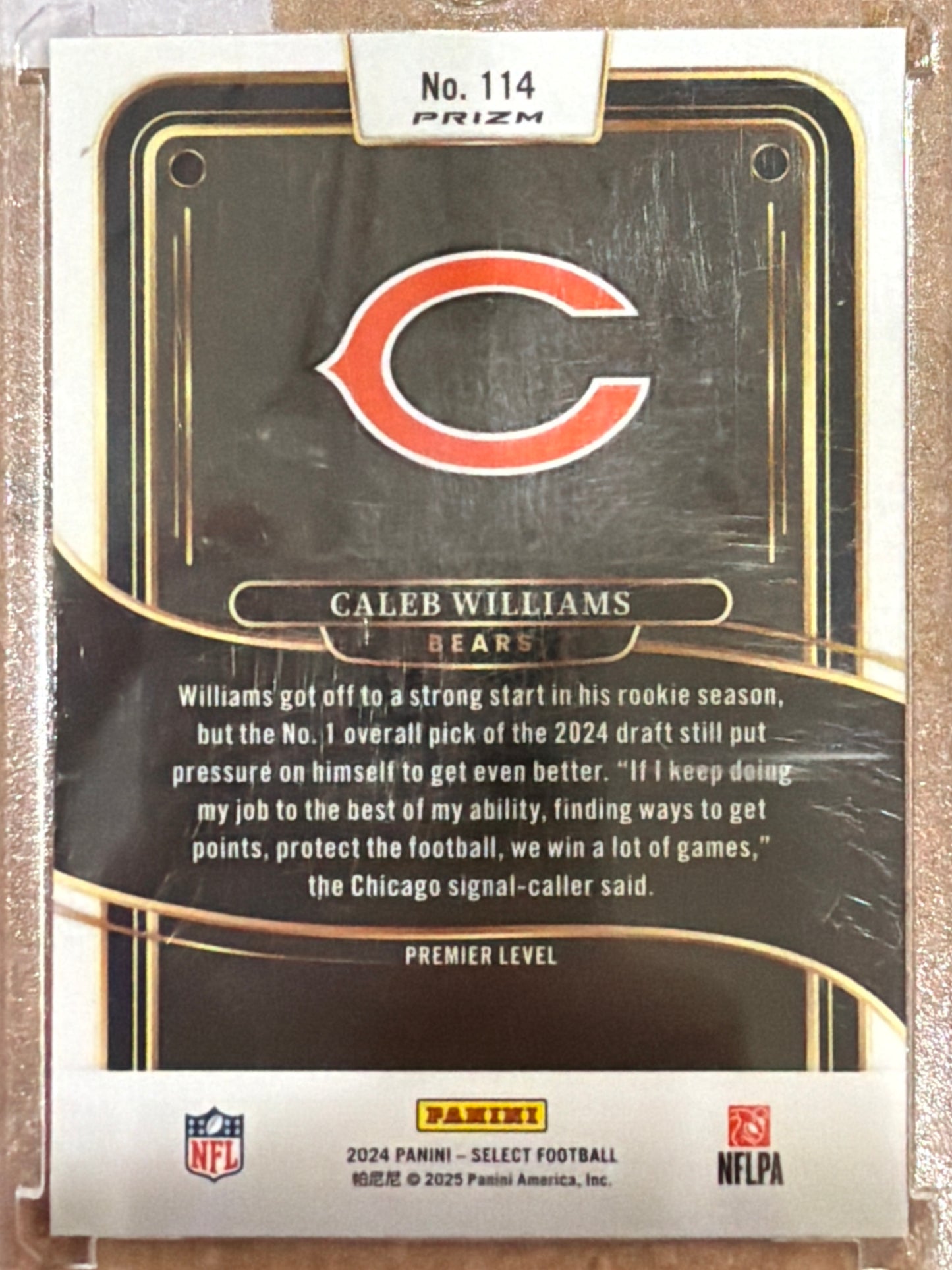 2025 Panini Select Prizm Caleb Williams #114 RC