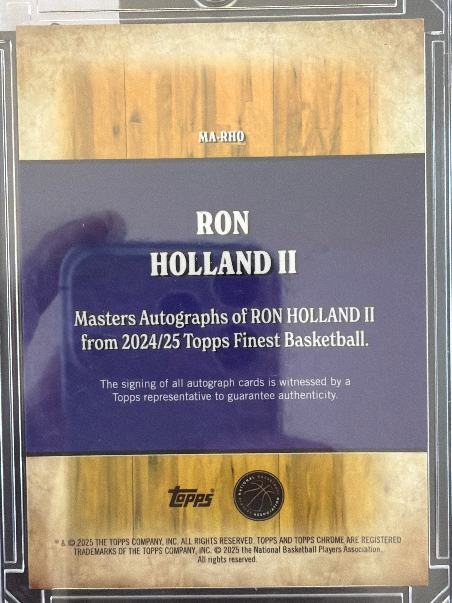 2025 Topps Finest Masters Ron Holland II #MA-RHO Gold Refractor /50 RC
