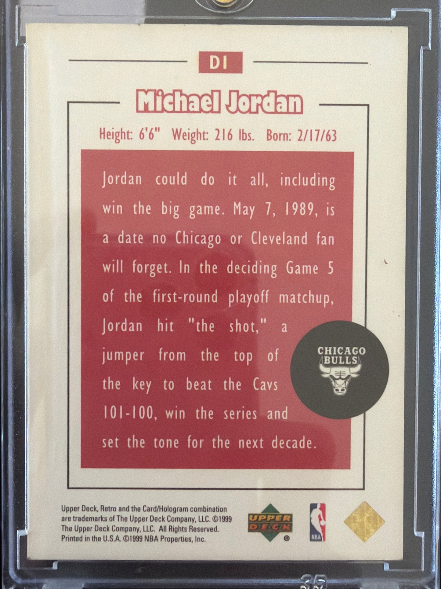 1999 Upper Deck Retro Distant Replay Michael Jordan #D1