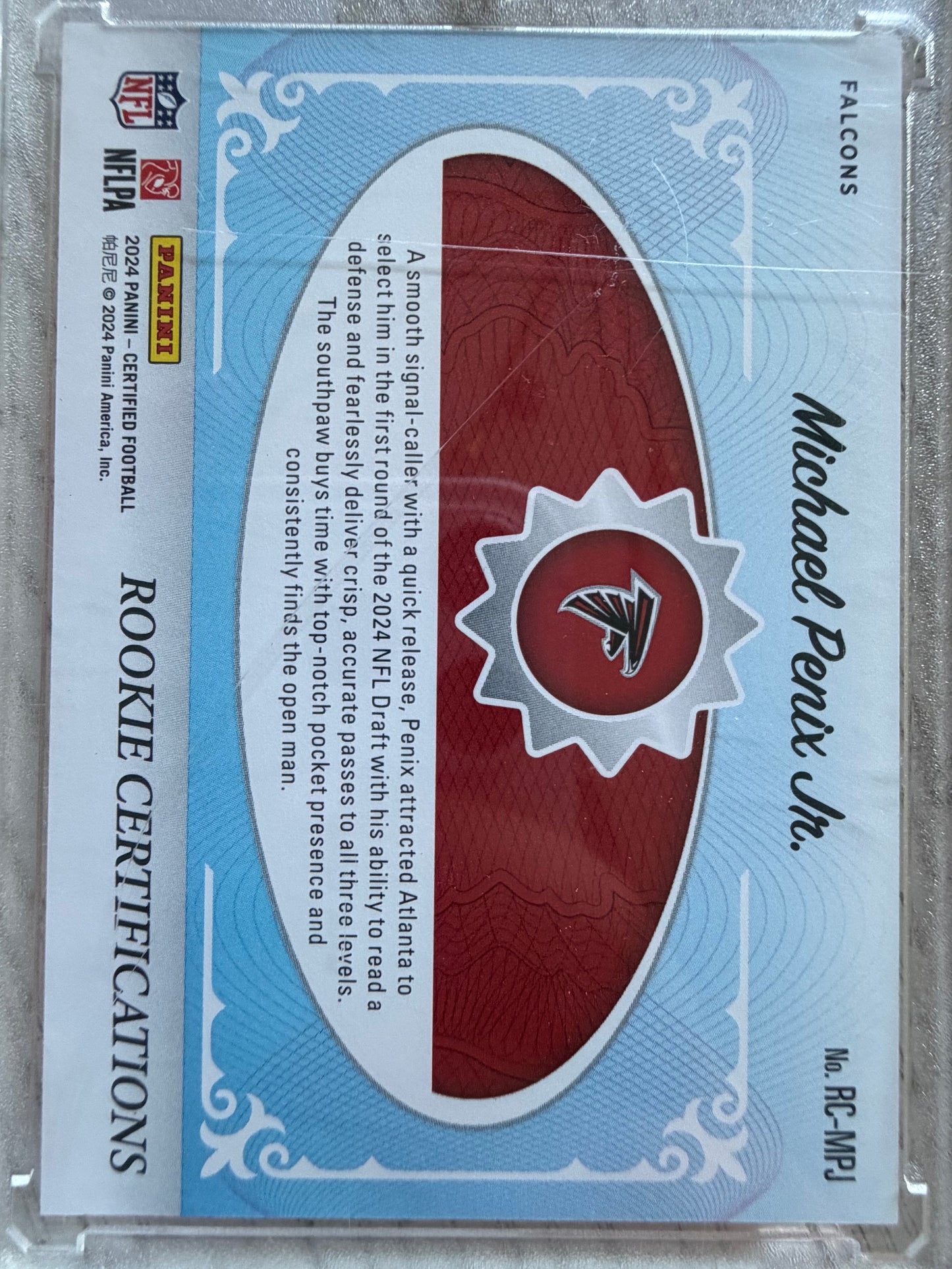 2024 Panini Certified Rookie Certifications Michael Penix Jr. #RC-MPJ RC