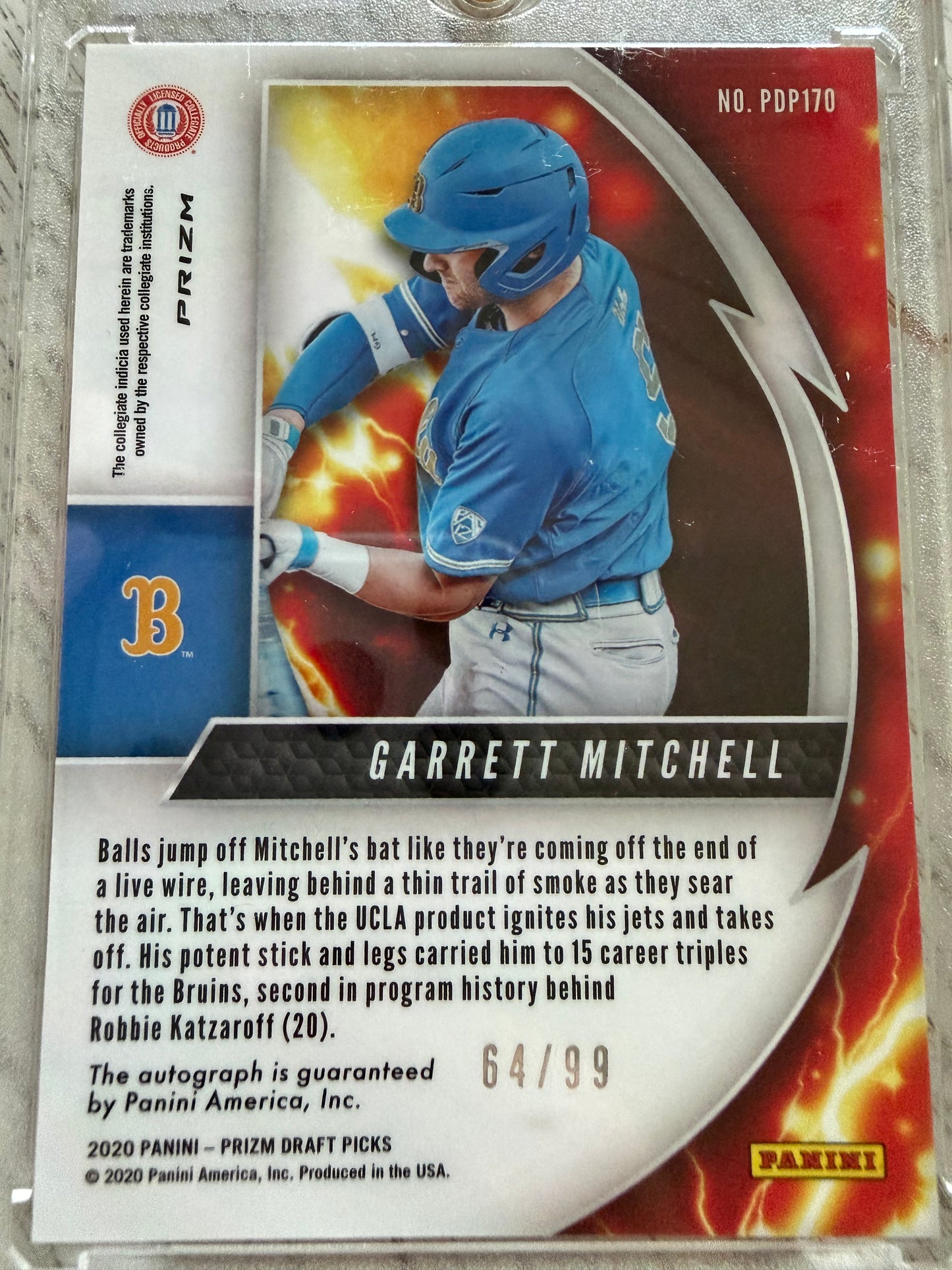 2020 Panini Prizm Draft Power Surge Garrett Mitchell #PDP170 Red Circles /99