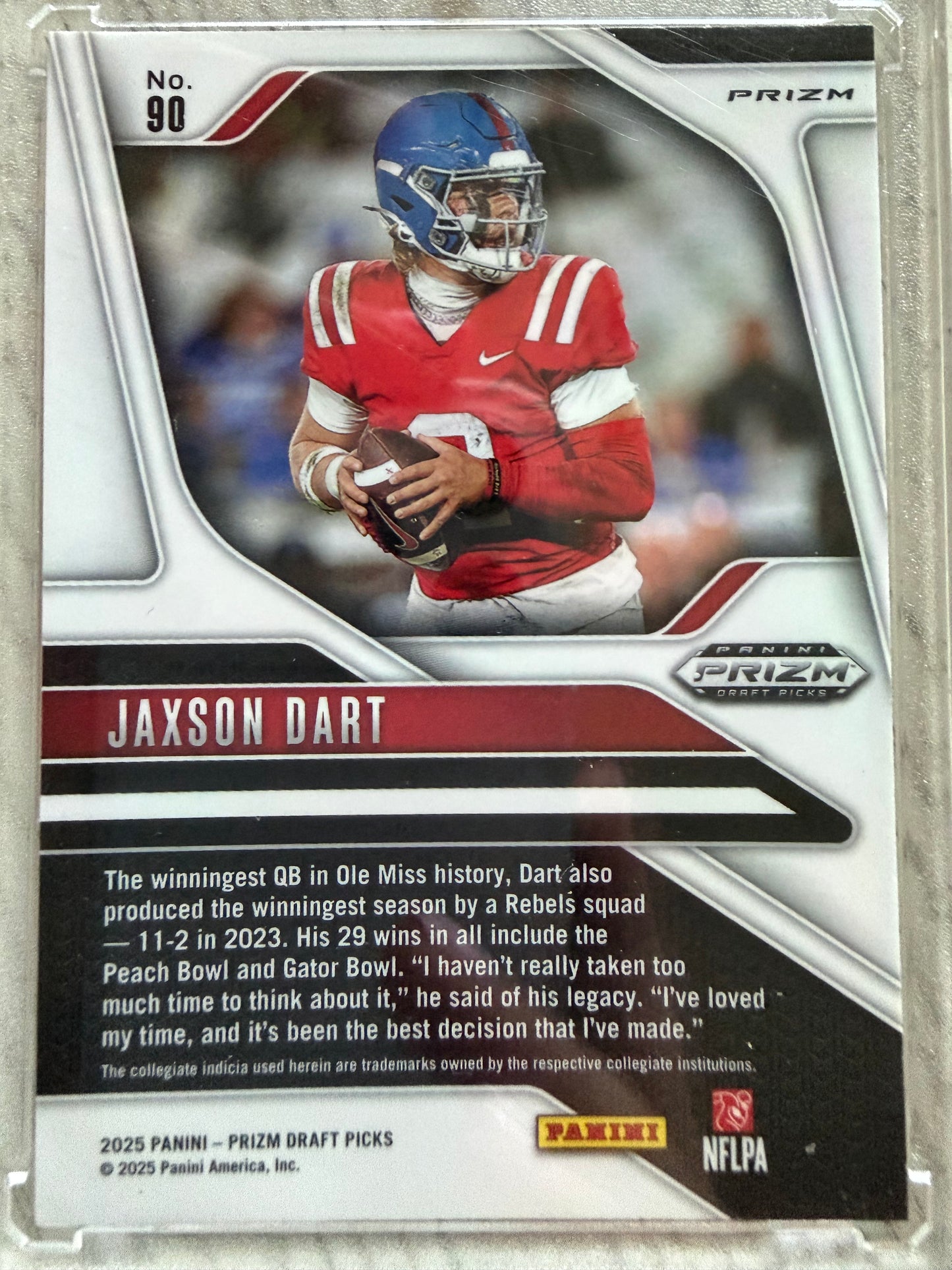 2025 Panini Prizm Draft Picks Jaxson Dart #90 Red Ice RC