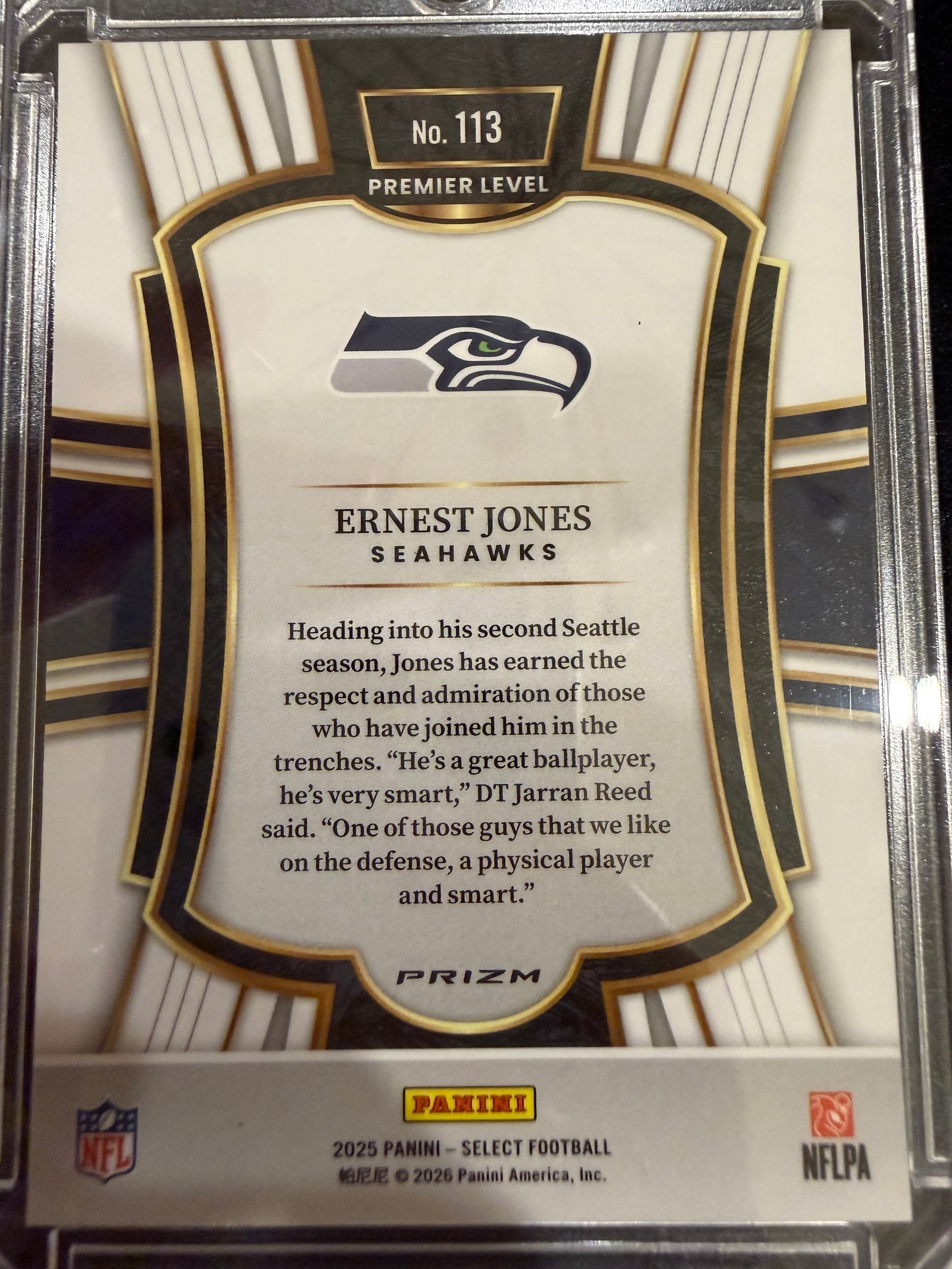 2026 Panini Select Prizm Ernest Jones #113 Zebra
