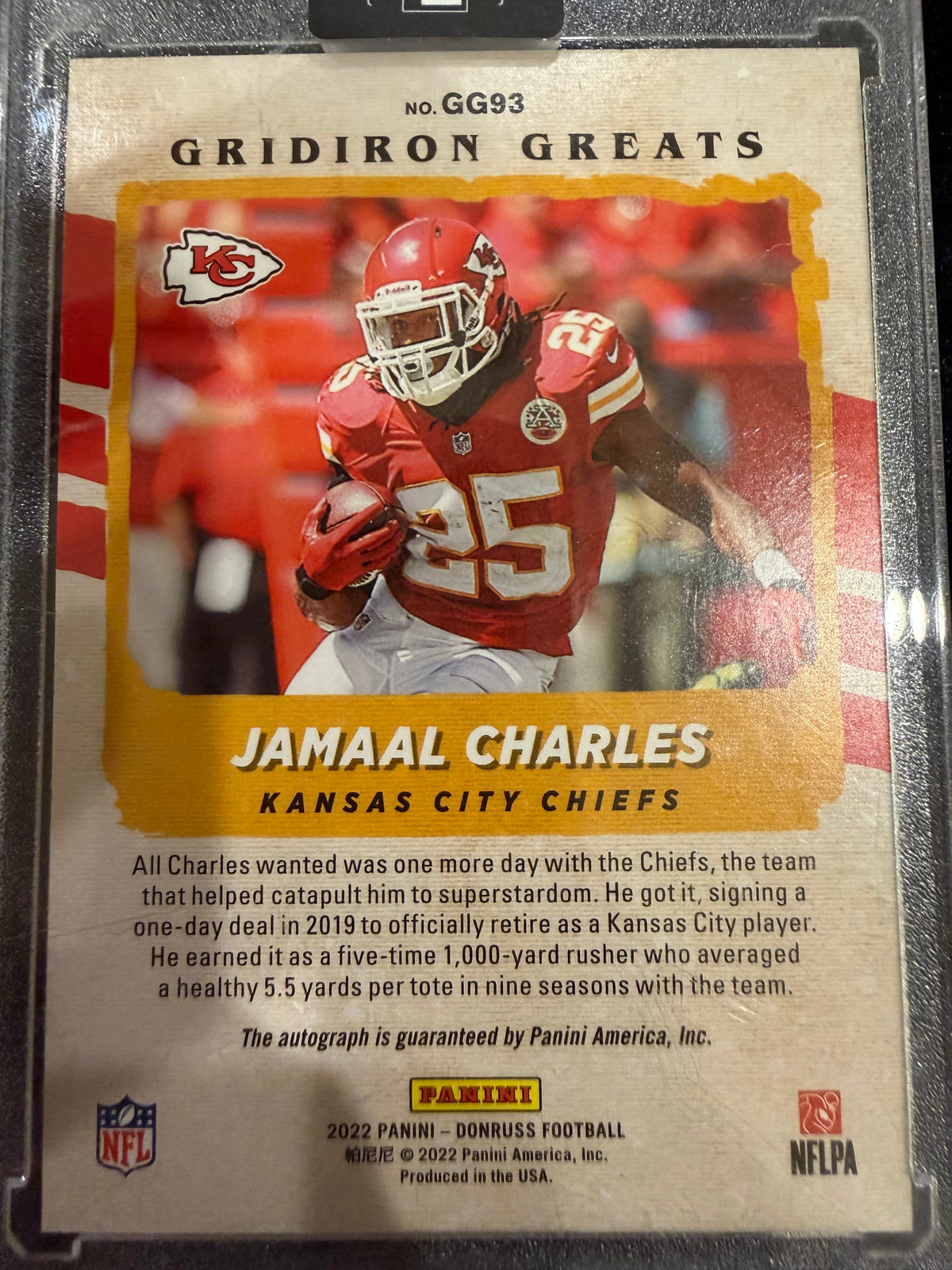 2022 Panini Donruss Gridiron Greats Jamaal Charles #GG93