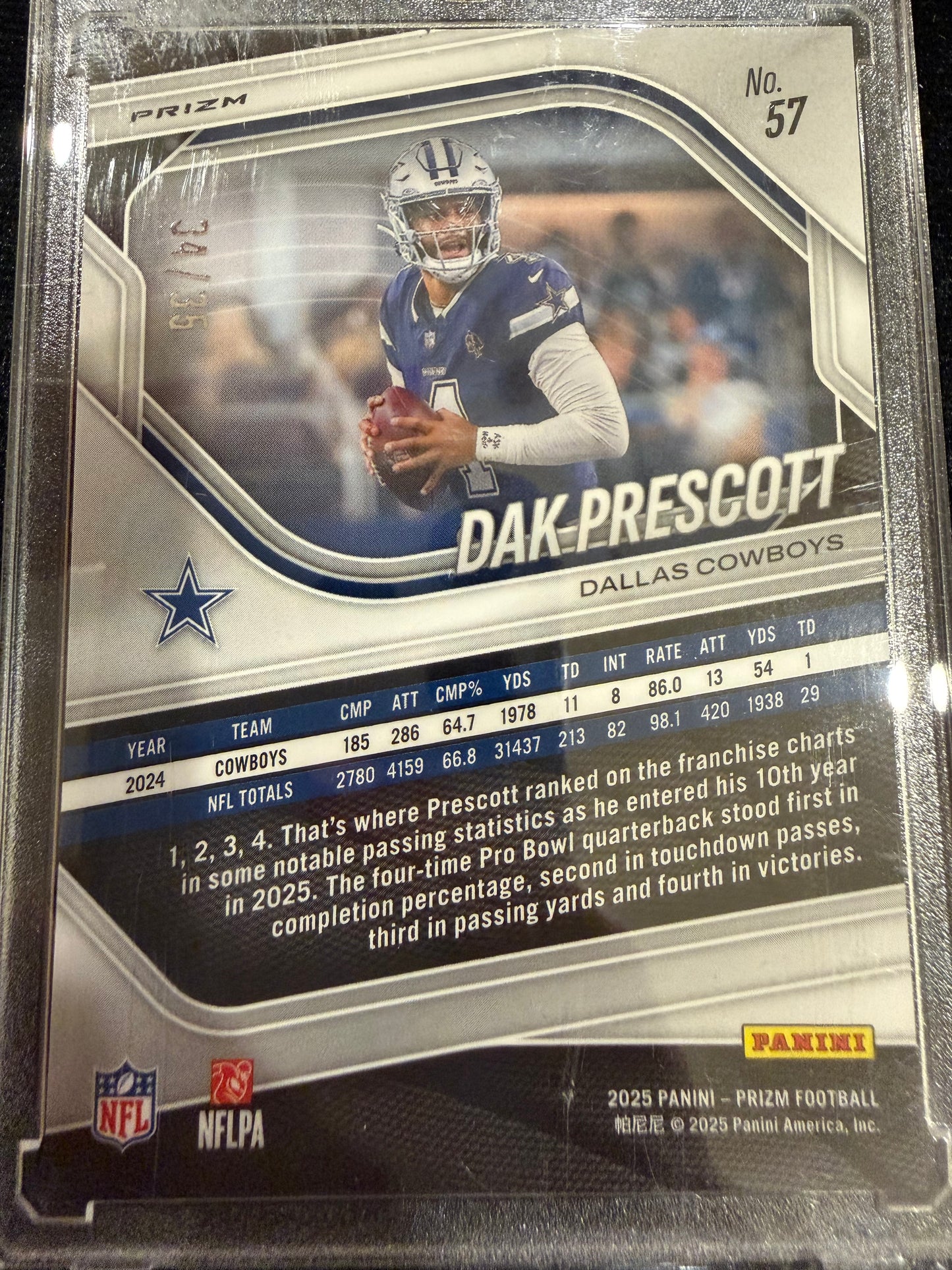 2025 Panini Prizm Dak Prescott #57 Blue Shimmer /35