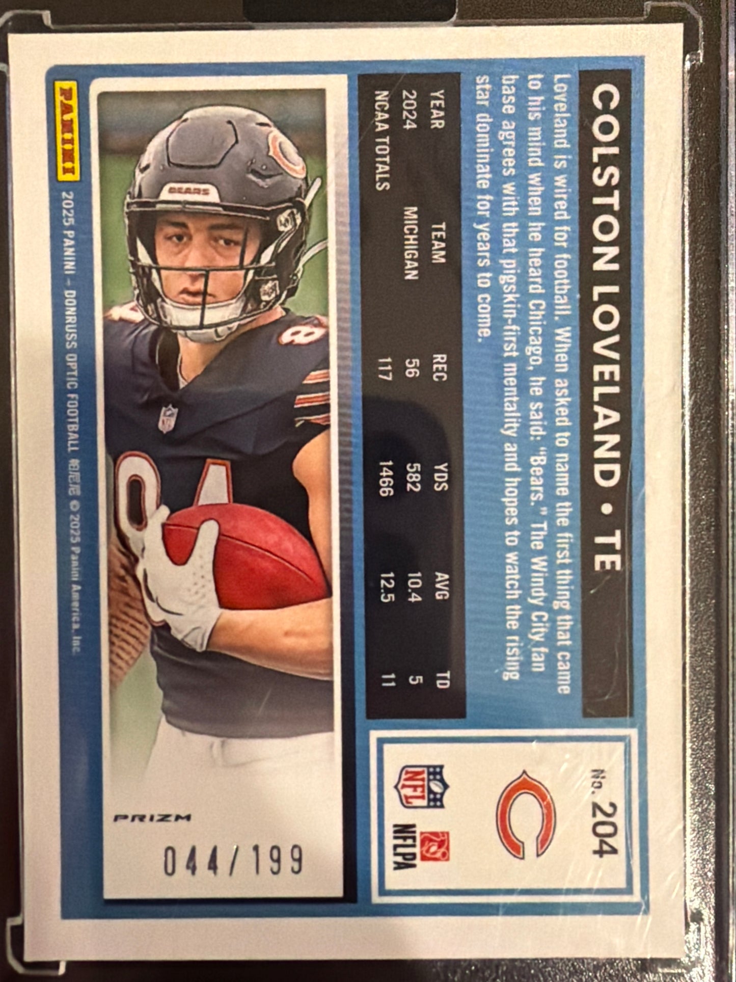 2025 Panini Donruss Optic Football Colston Loveland #204 Flex /199