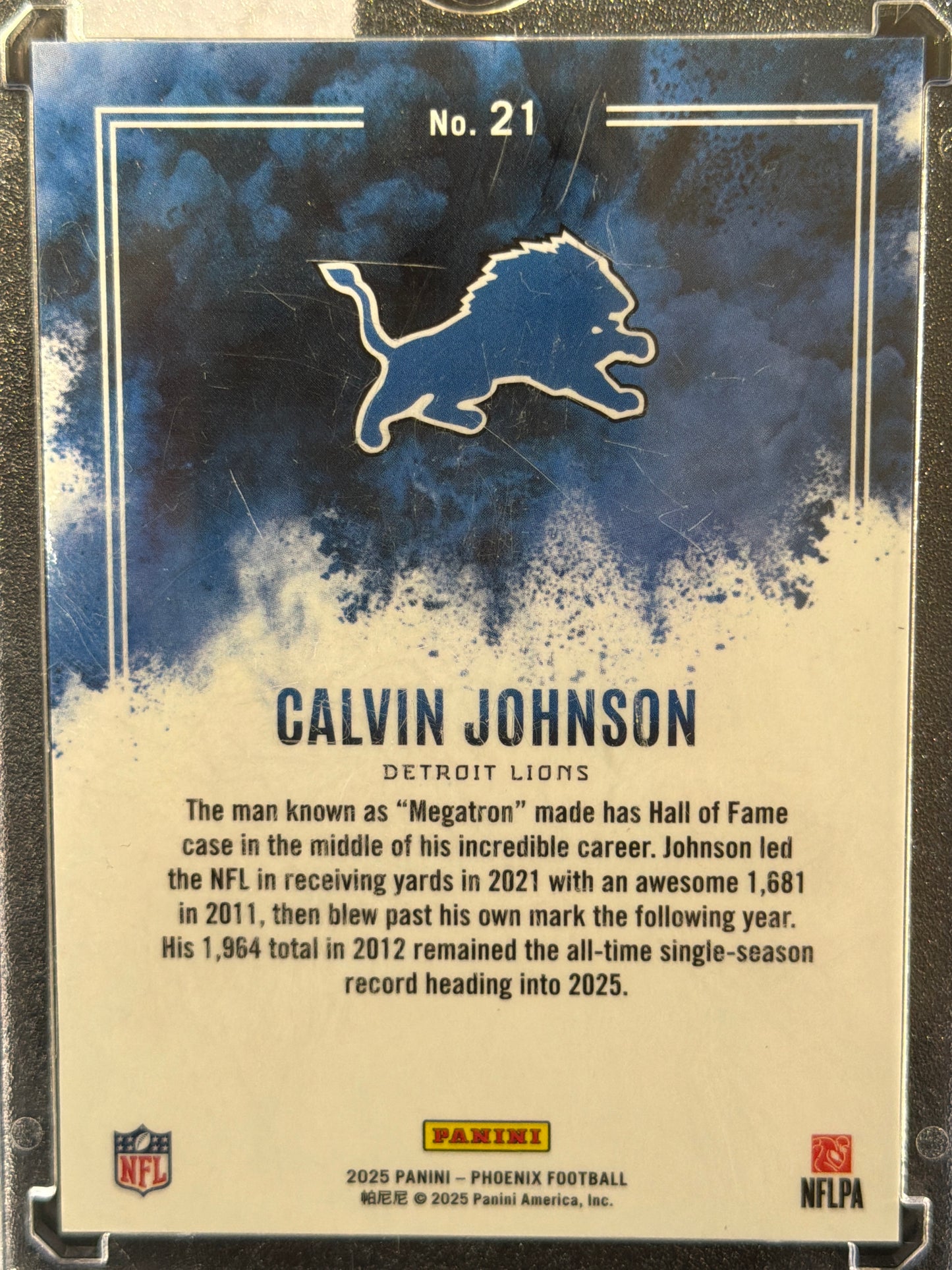 2025 Panini Phoenix Football Color Blast Calvin Johnson #21