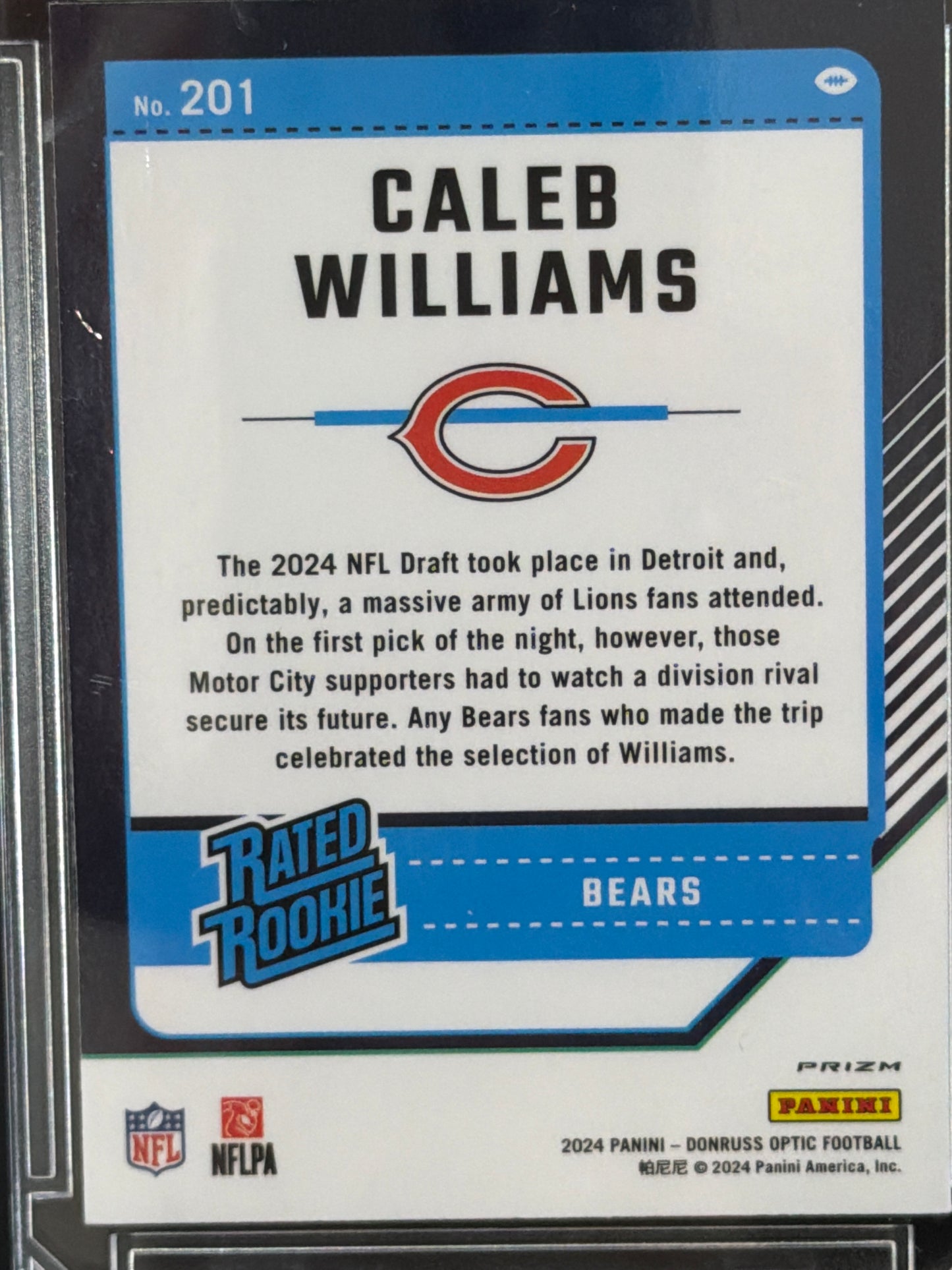 2024 Panini Donruss Optic Caleb Williams #201 Holo