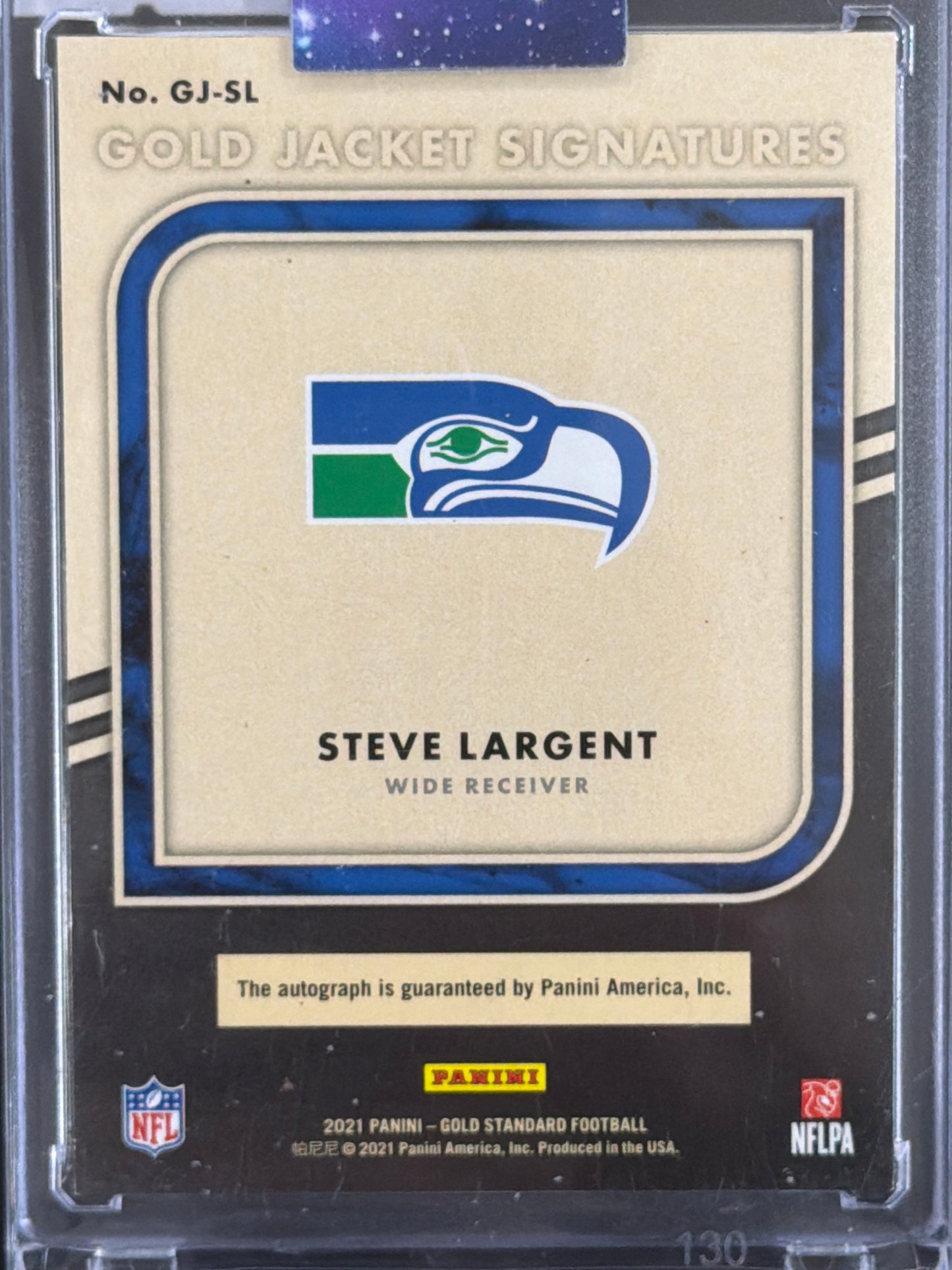 2021 Panini Gold Standard Gold Jacket Signatures Steve Largent #GJ-SL /25