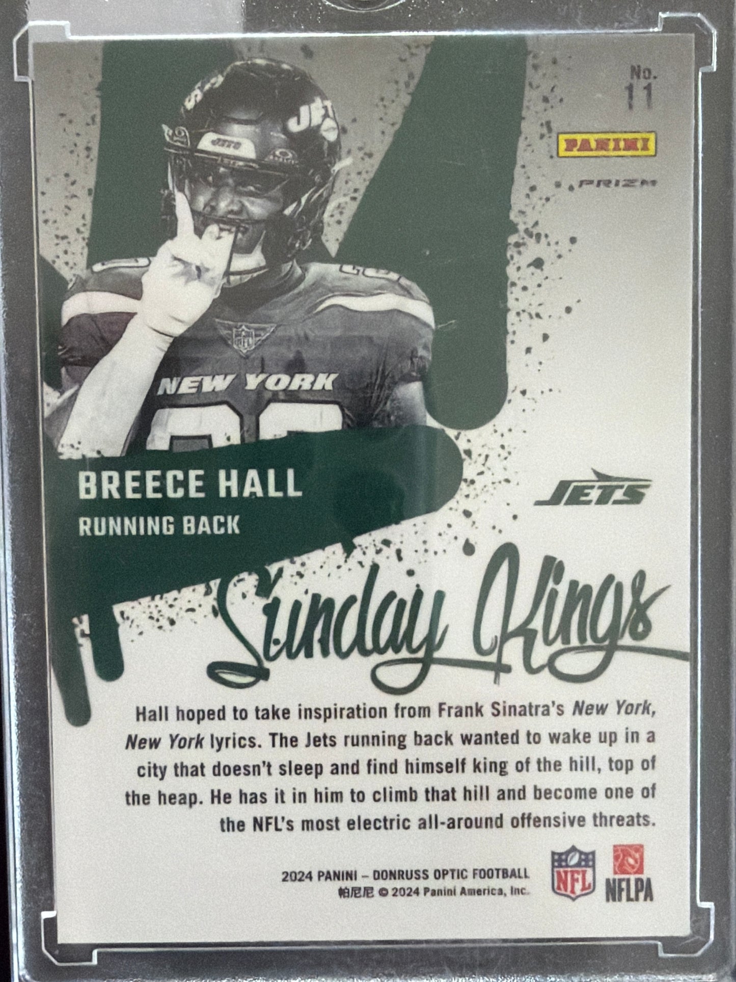 2024 Panini Donruss Optic Sunday Kings Breece Hall #11 Prizm
