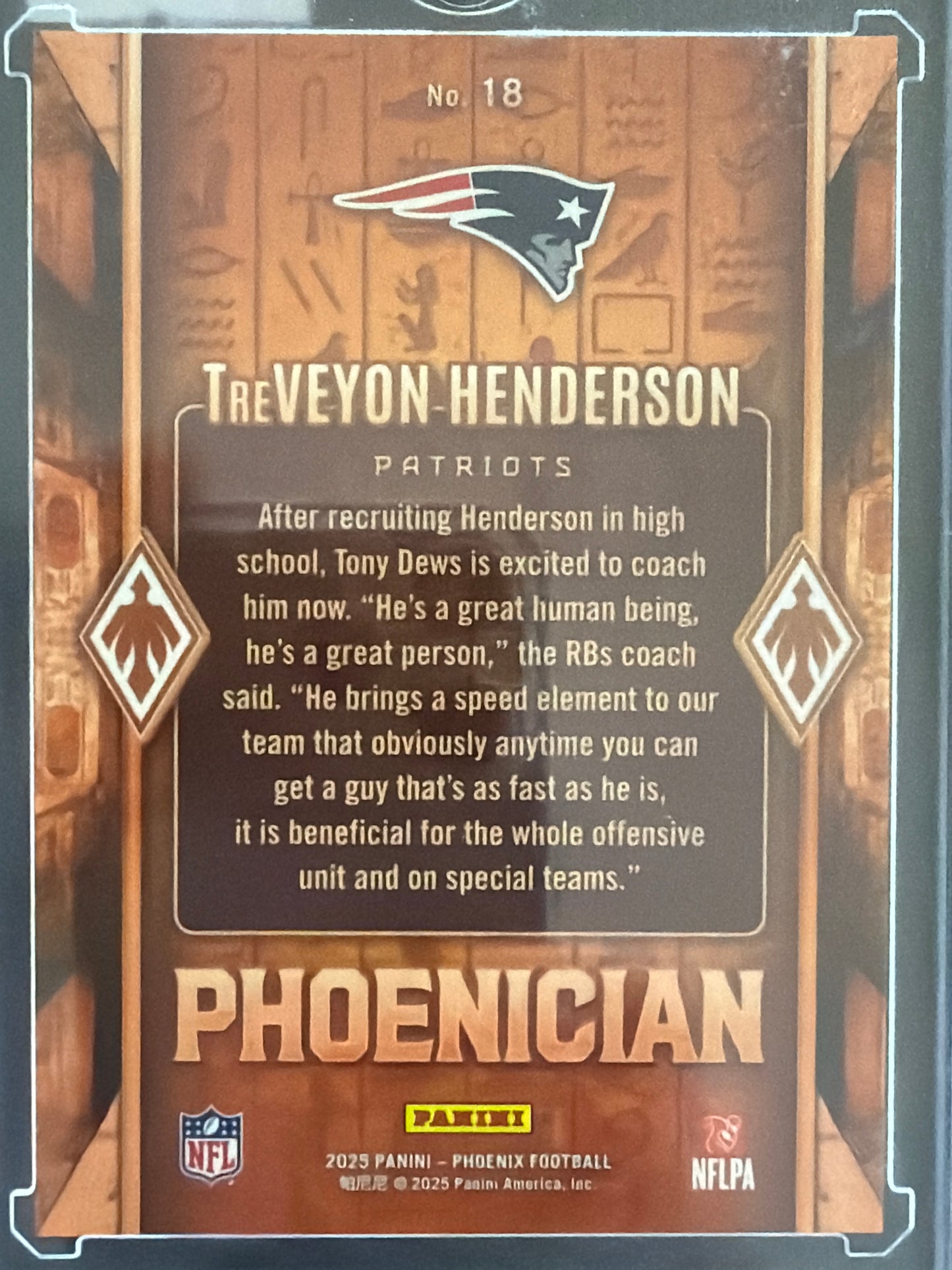 2025 Panini Phoenix Phoenician TreVeyon Henderson #18 RC