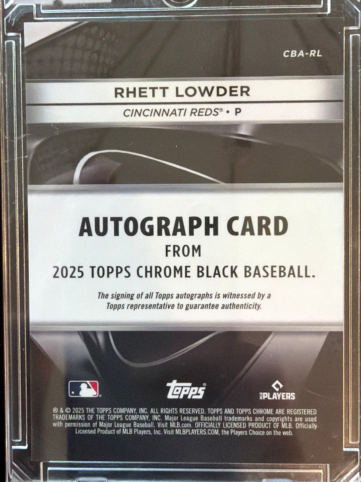 2025 Topps Chrome Black Rhett Lowder #CBA-RL Gold /50 RC