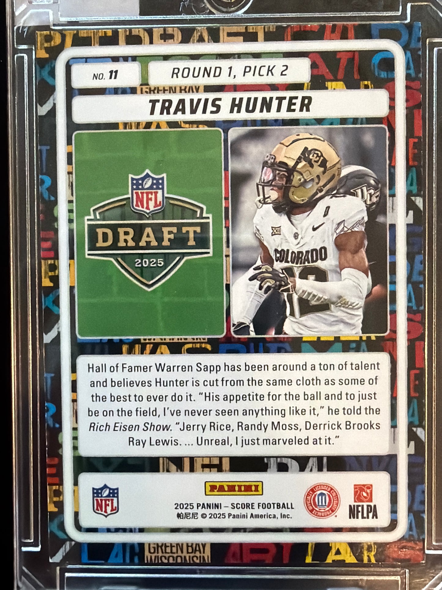 2025 Panini Score Football Gold Zone Travis Hunter #11 /50 RC