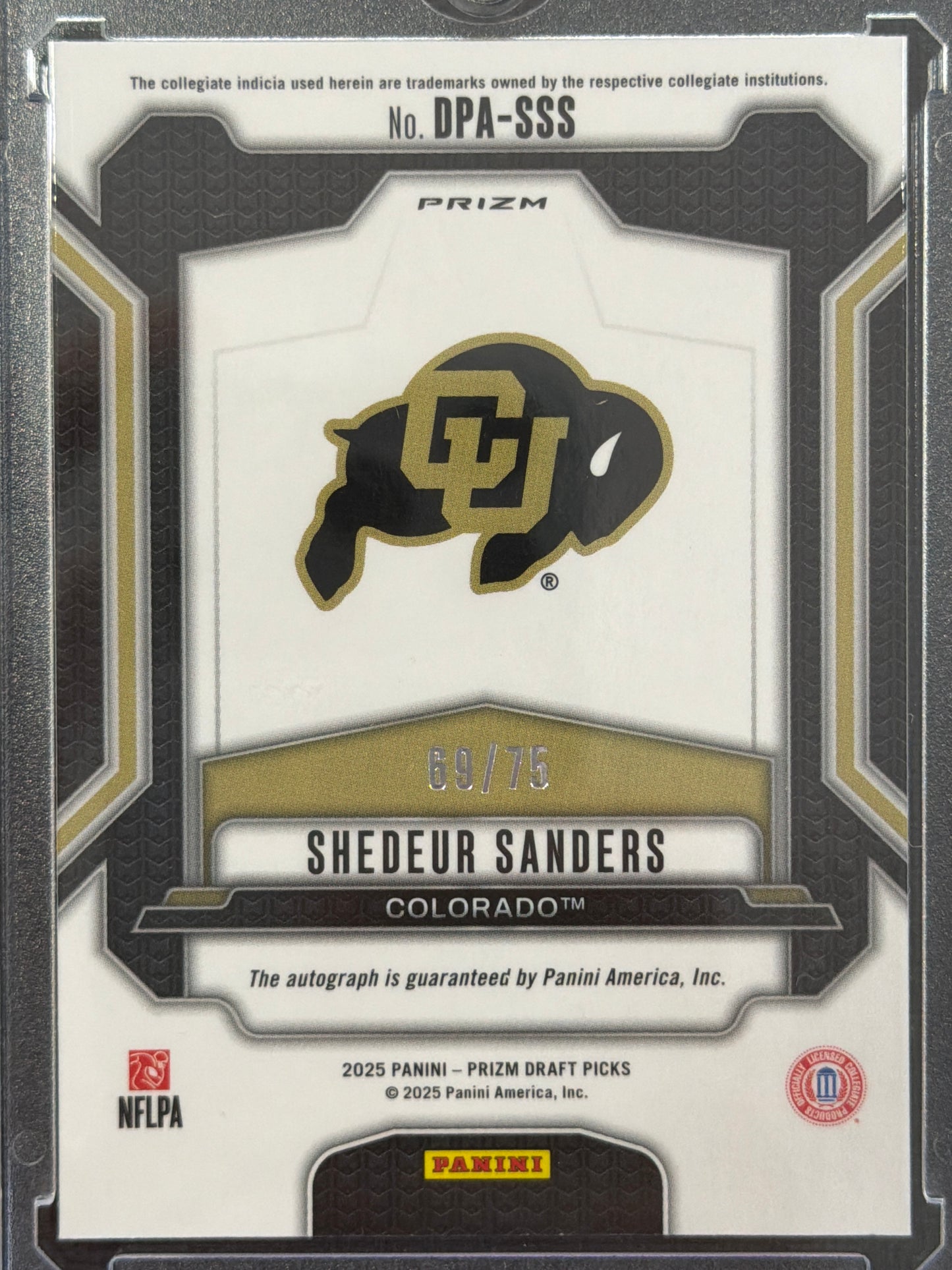 2025 Panini Prizm Draft Picks Shedeur Sanders #DPA-SSS Blue /75 RC