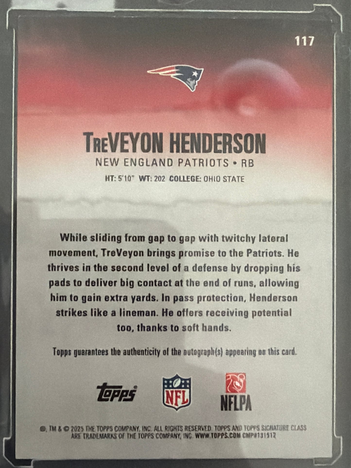 2025 Topps Signature Class TreVeyon Henderson #117 RC
