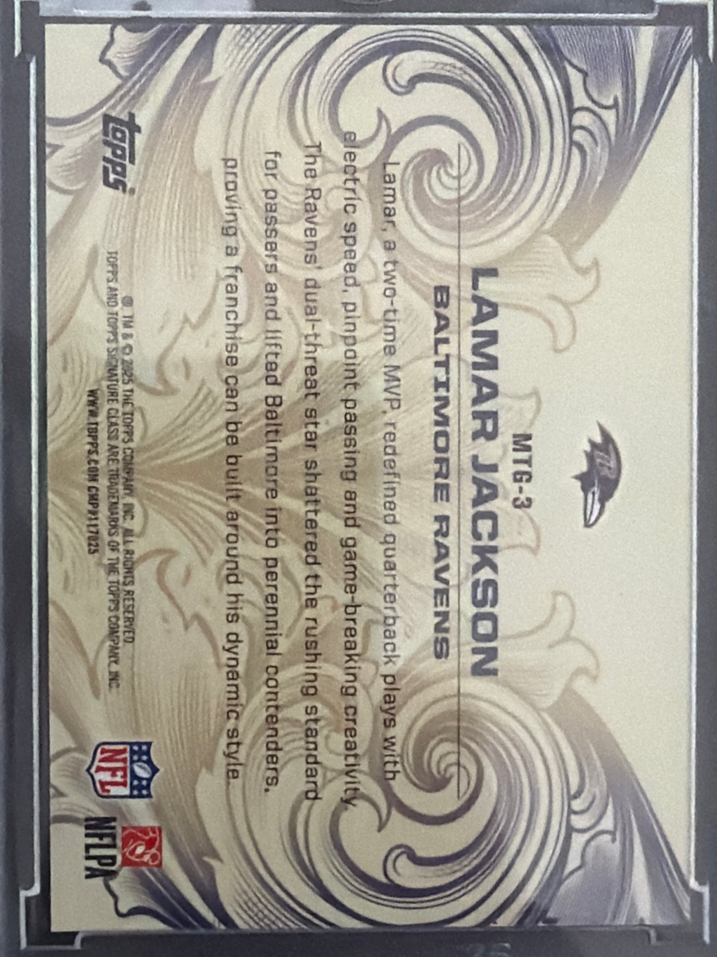 2025 Topps Signature Class Monarchs of the Game Lamar Jackson #MTG-3