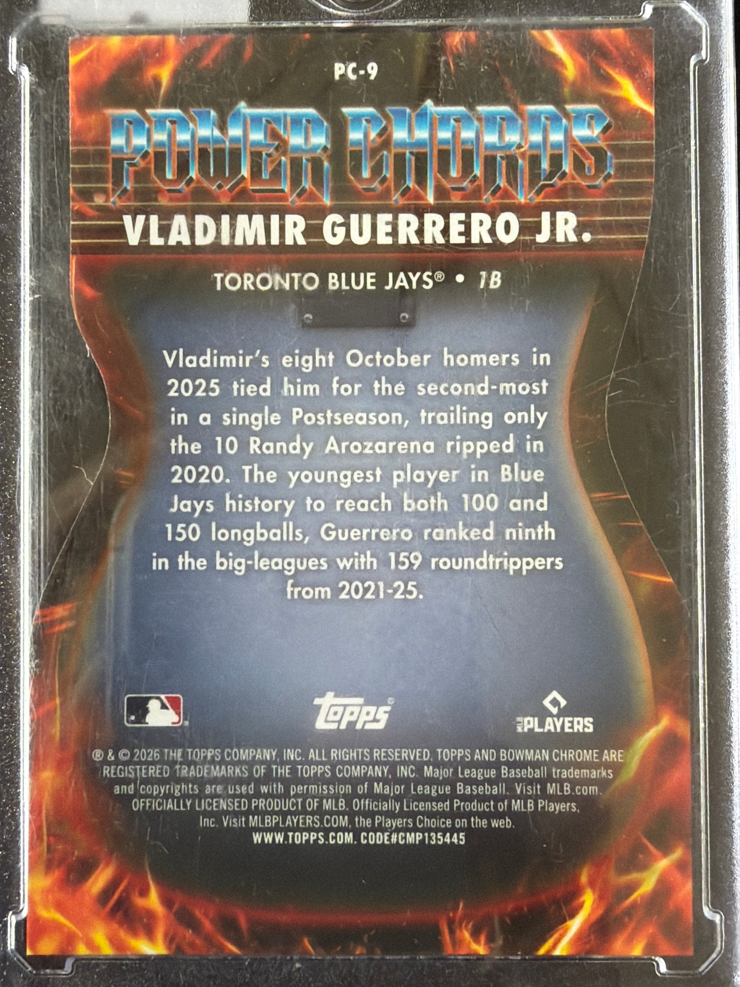 2026 Bowman Chrome Power Chords Vladimir Guerrero Jr. #PC-9 Green Refractor /99