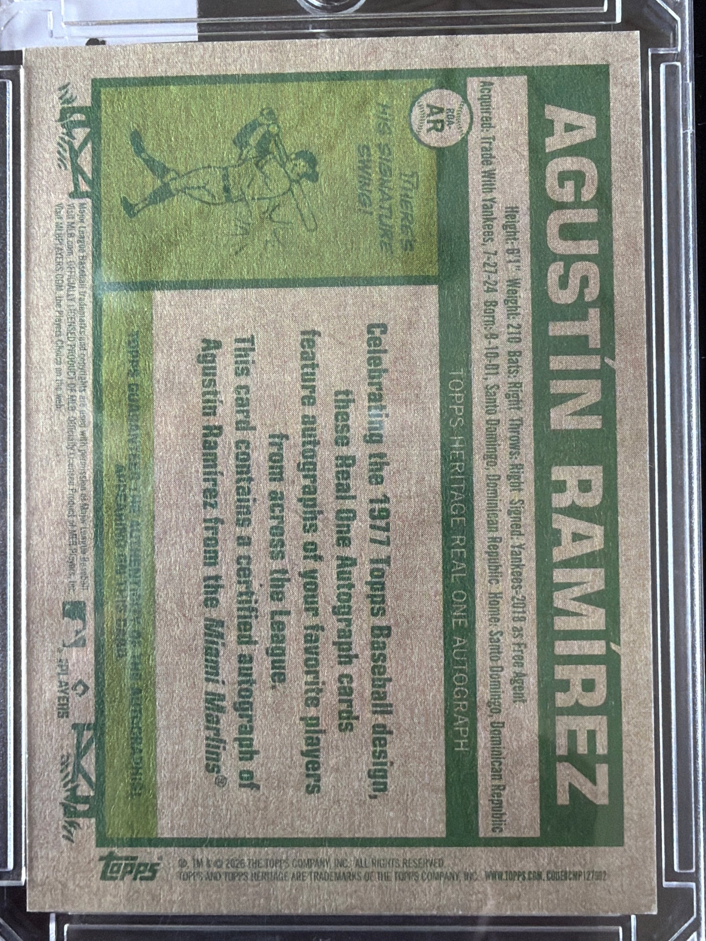 2026 Topps Heritage Agustín Ramírez #ROA-AR Topps All-Star Rookie